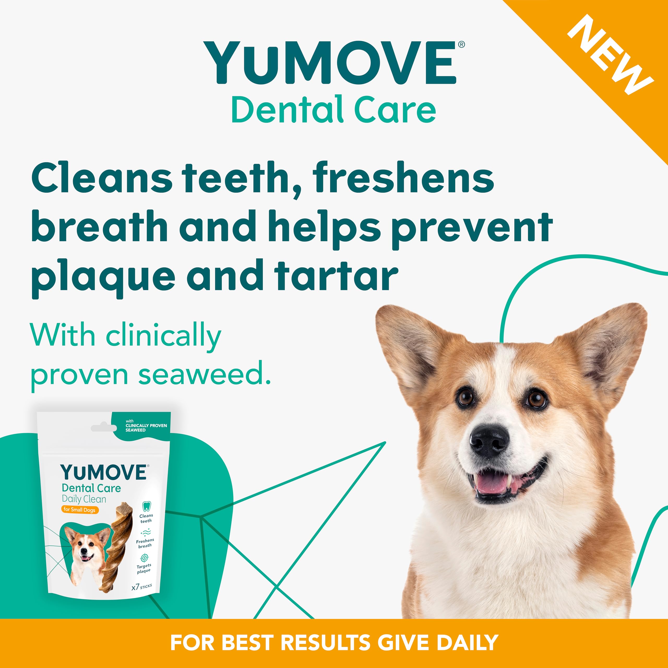 YuMOVE Daily Clean Dental Sticks for Small Dogs - Cleans Teeth & Freshens Breath | 7 Pack 2