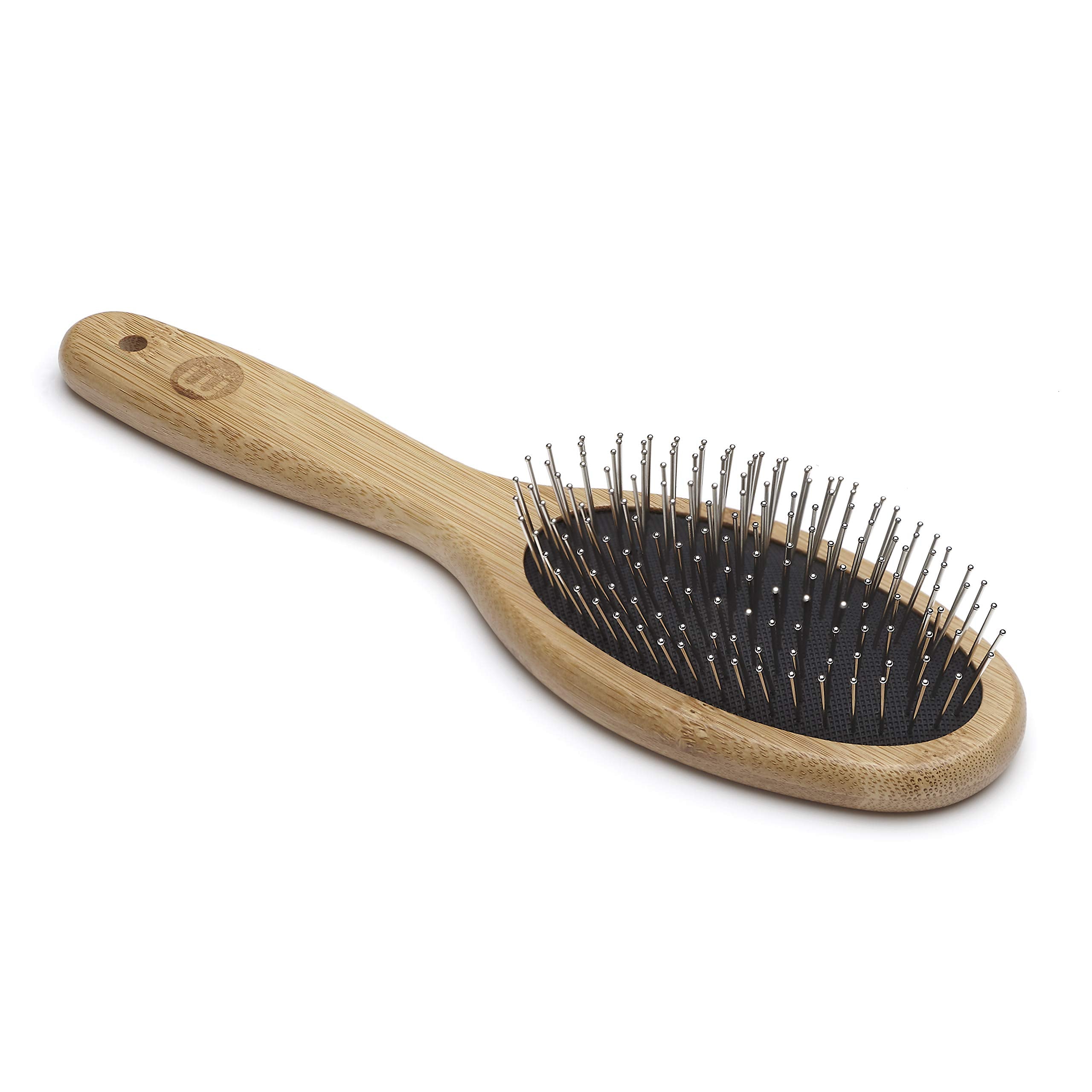 Mikki Bamboo Ball Pin Brush - Eco-Friendly Grooming for Medium to Thick Hair | Smooths Coat 1