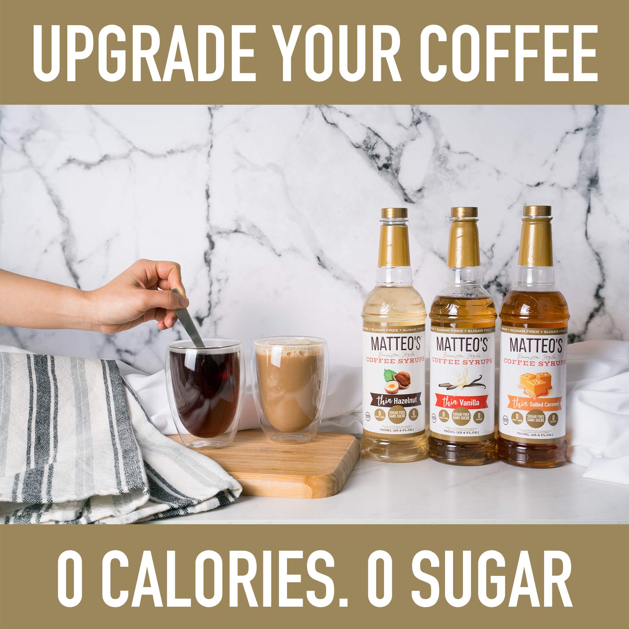 Matteo's Sugar Free Coffee Syrup - Mocha Flavor | 0 Calories | Keto Friendly | 750 ml 2
