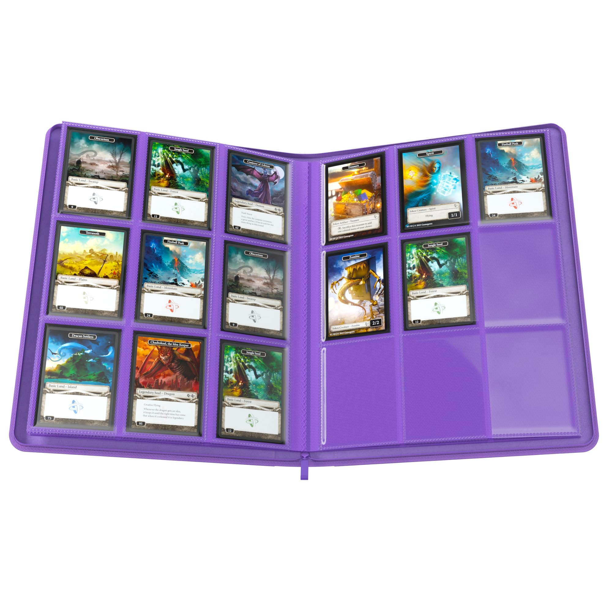 Gamegenic Zip-Up Album 18-Pocket - Purple Trading Card Game Accessory 6