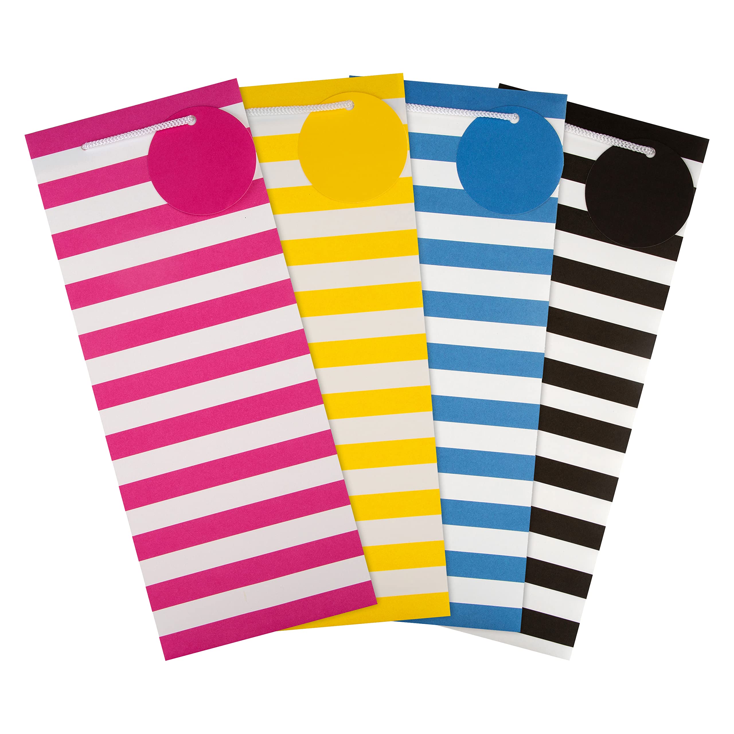Hallmark Striped Bottle Gift Bags - Pack of 4 | FSC Certified Paper
