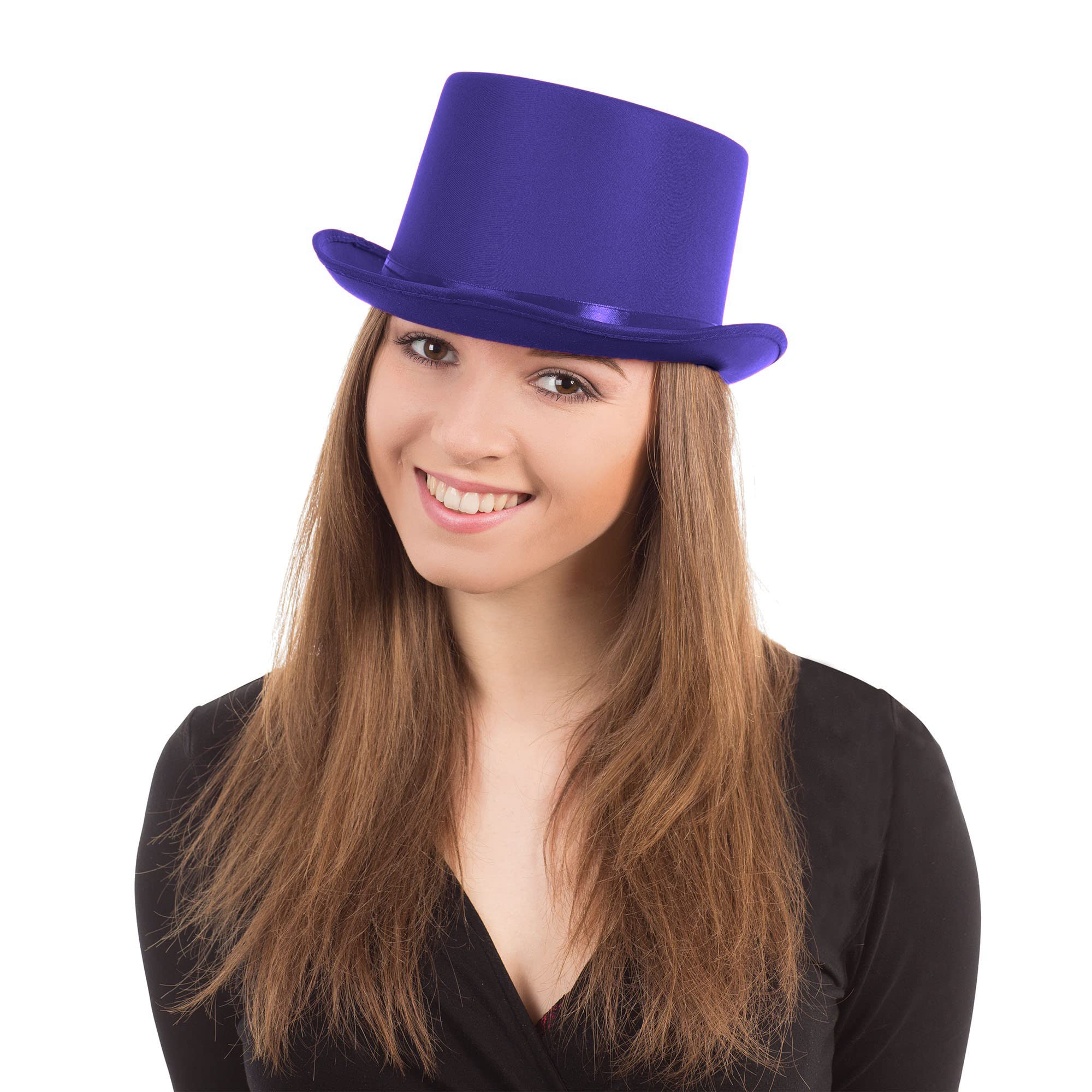 Bristol Novelty Purple Satin Top Hat - Adult One Size | Polyester/PVC Blend 4