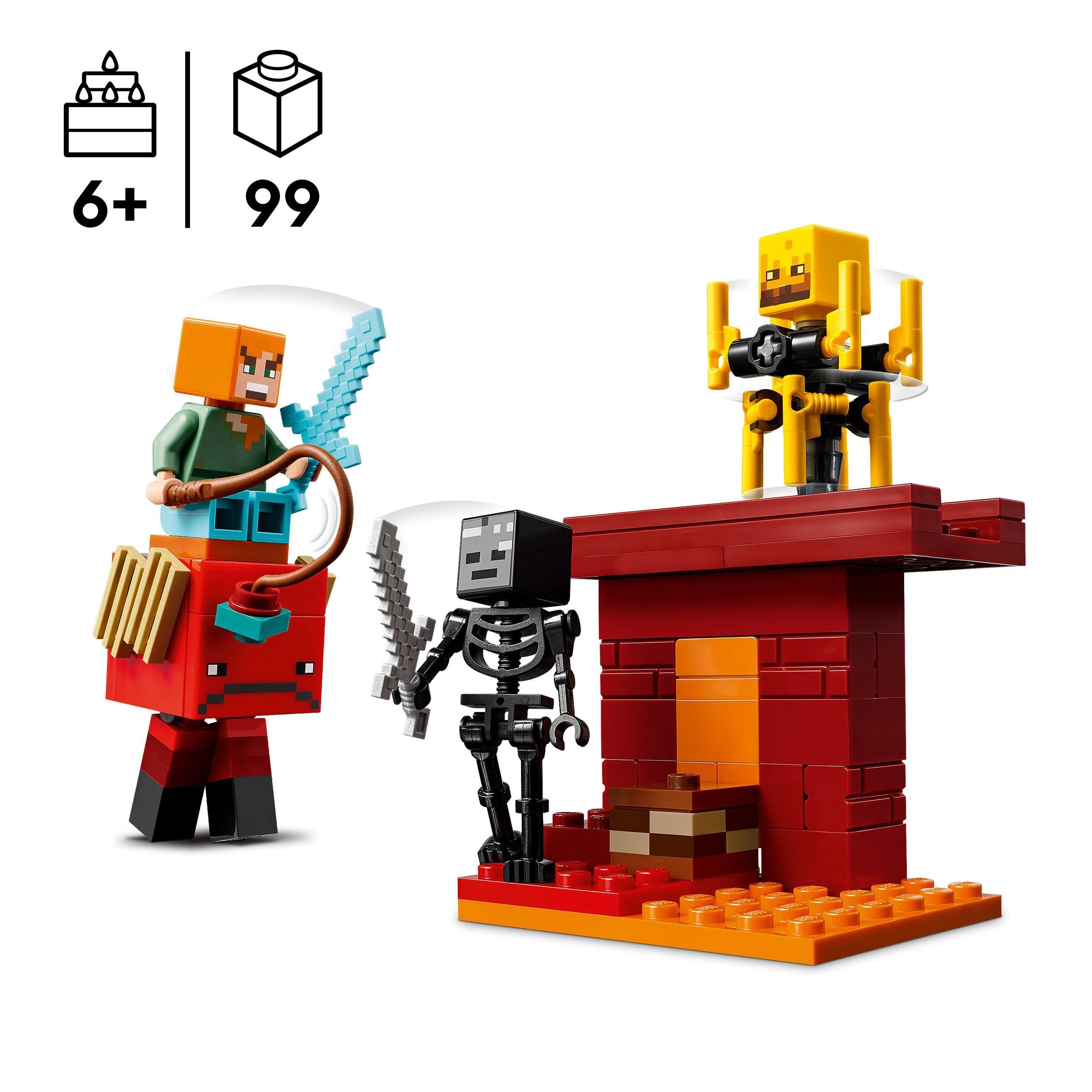 LEGO Minecraft The Nether Lava Battle Building Set - 99-Piece Playset with Alex Figure, Ages 6+ 2