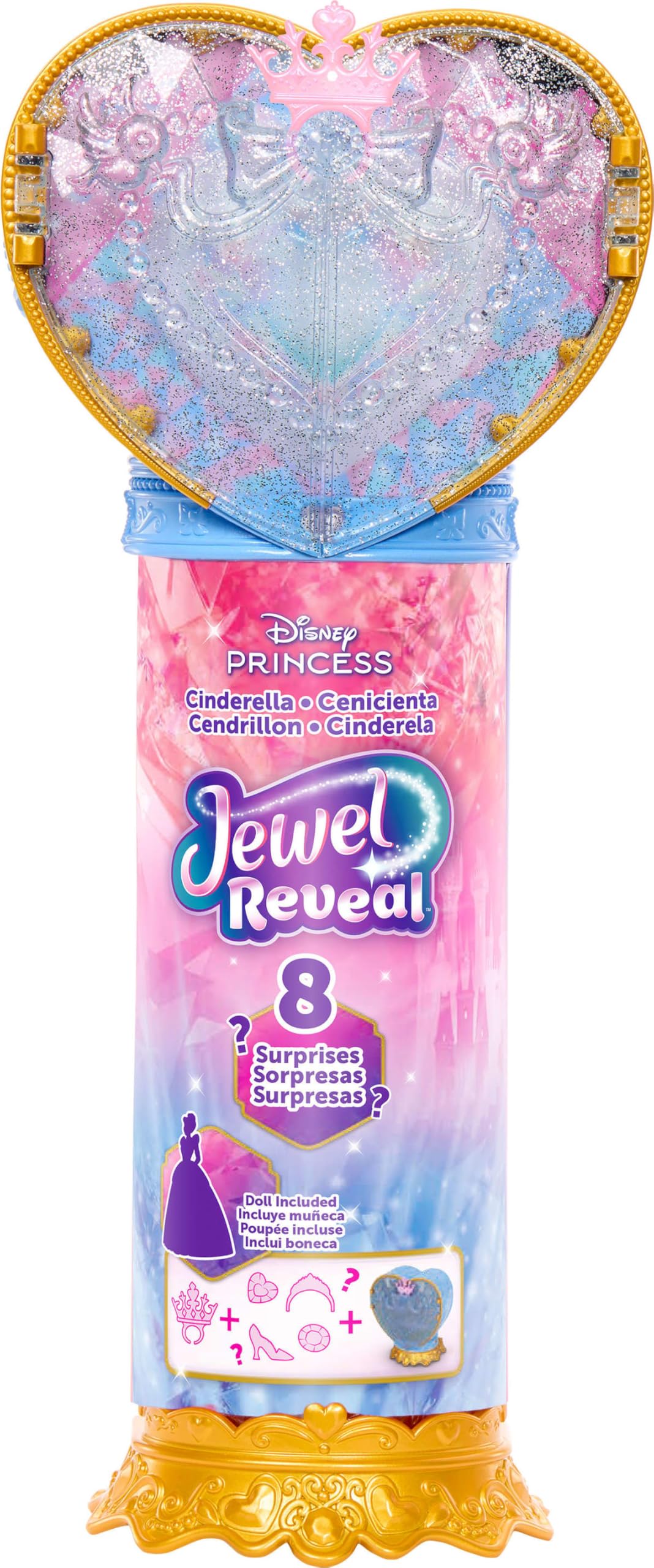 Mattel Disney Princess Jewel Reveal Cinderella Doll - Ages 3+ | Multicolor | Plastic 4