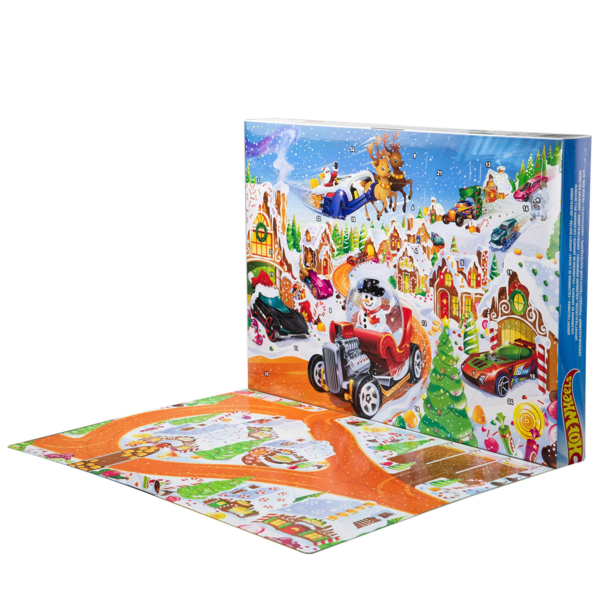 Hot Wheels 2025 Advent Calendar - 24-Day Holiday Playset with 10 Toy Cars & Accessories 5