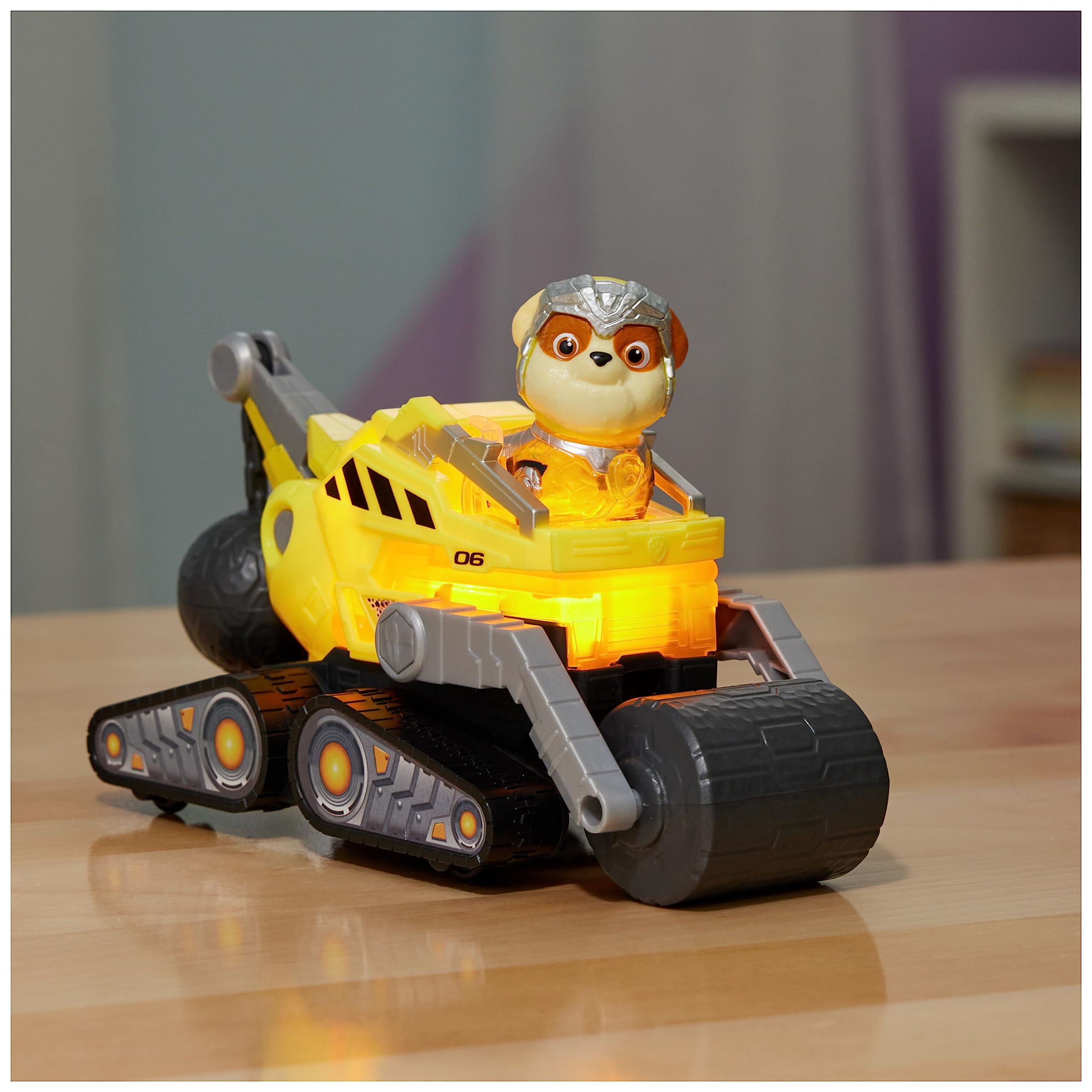 Paw Patrol: The Mighty Movie Rubble's Construction Truck with Light-Up Action Figure, Lights & Sounds - Kids' Toy for Ages 3+ 15