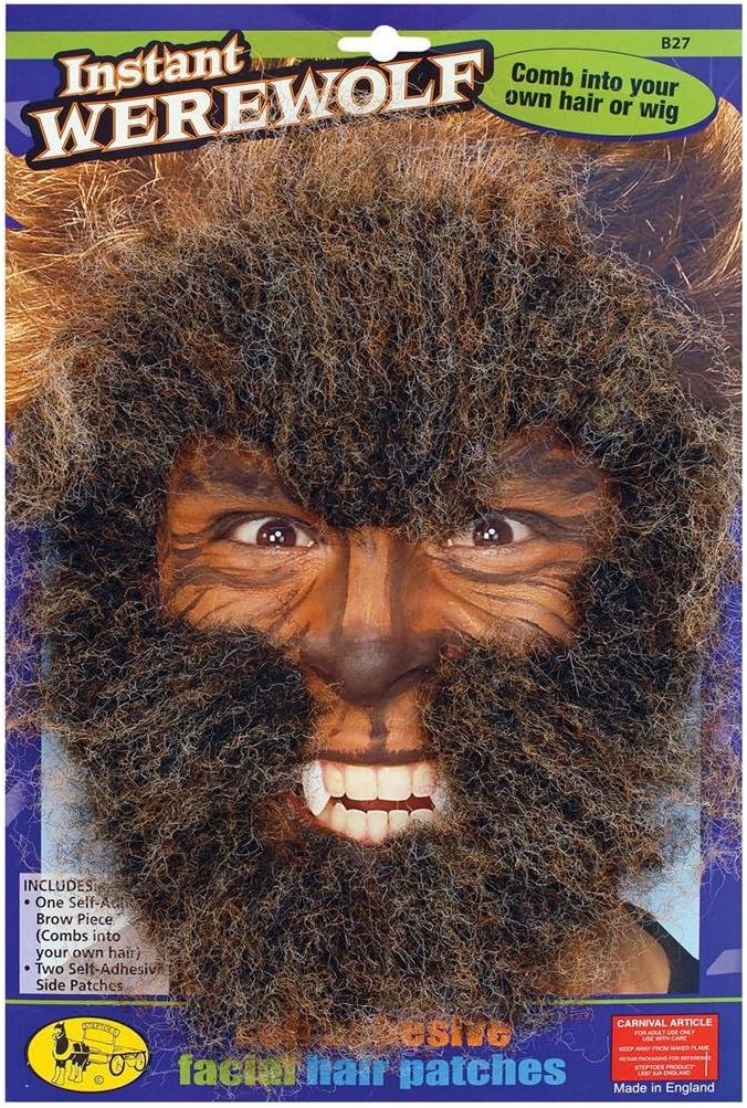 Bristol Novelty Werewolf Instant Face Hair Kit Costume Accessory (MD151)