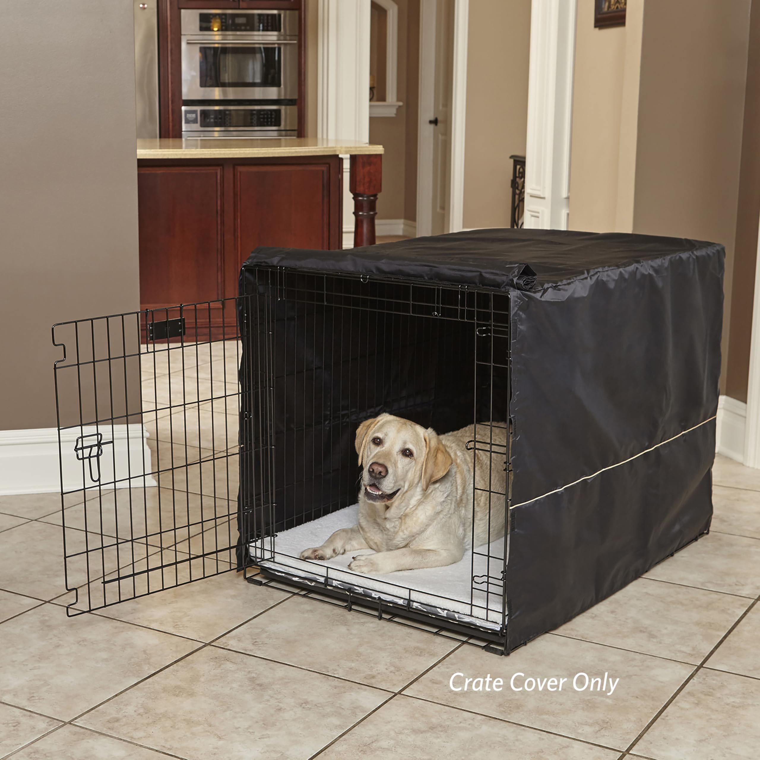 MidWest Homes for Pets Black Polyester Crate Cover for 106cm Crates | Secure Fit | Machine Washable 2