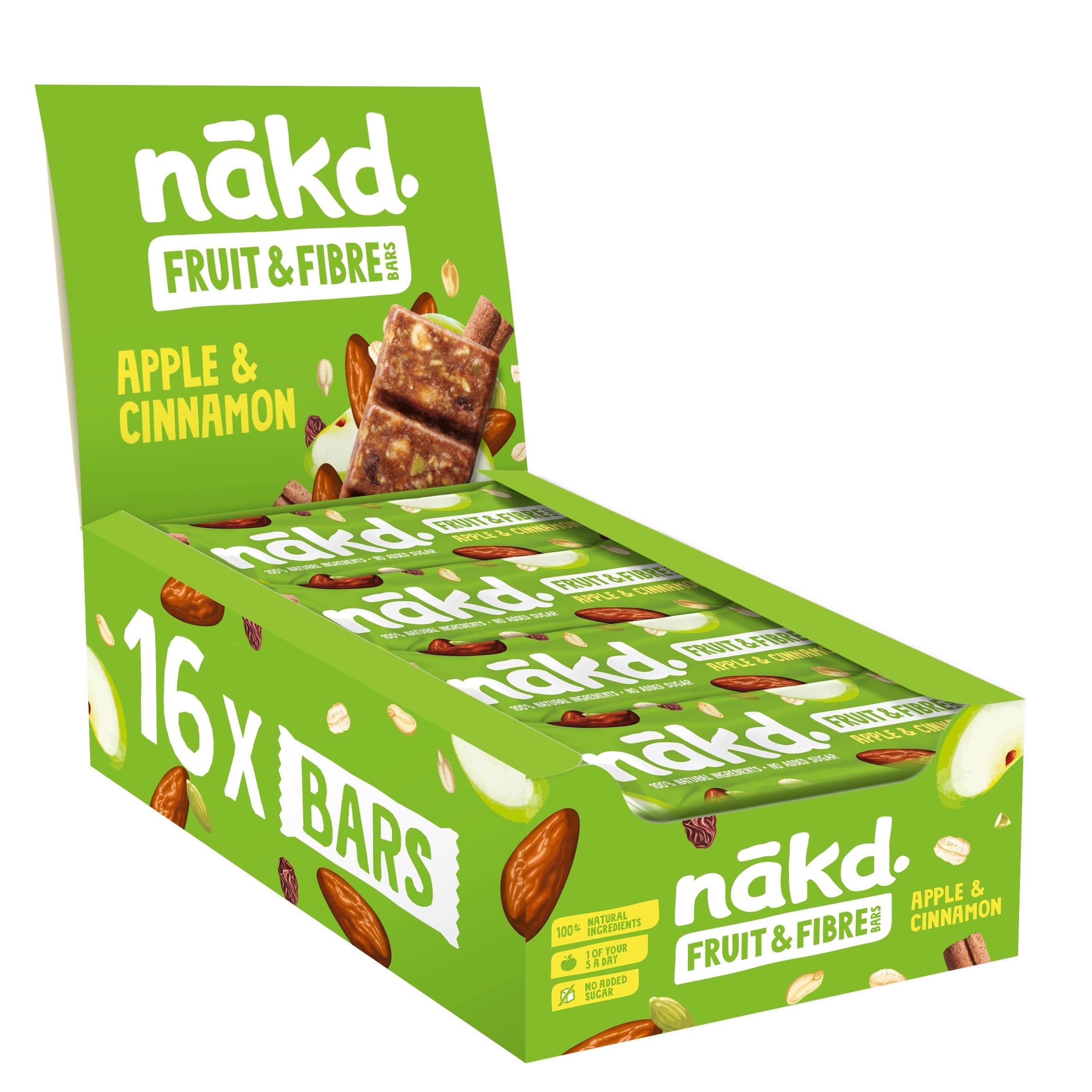 Nakd Fruit & Fibre Apple & Cinnamon Bars - 16 Count, High Fibre, Vegan, Gluten Free | 704g 1
