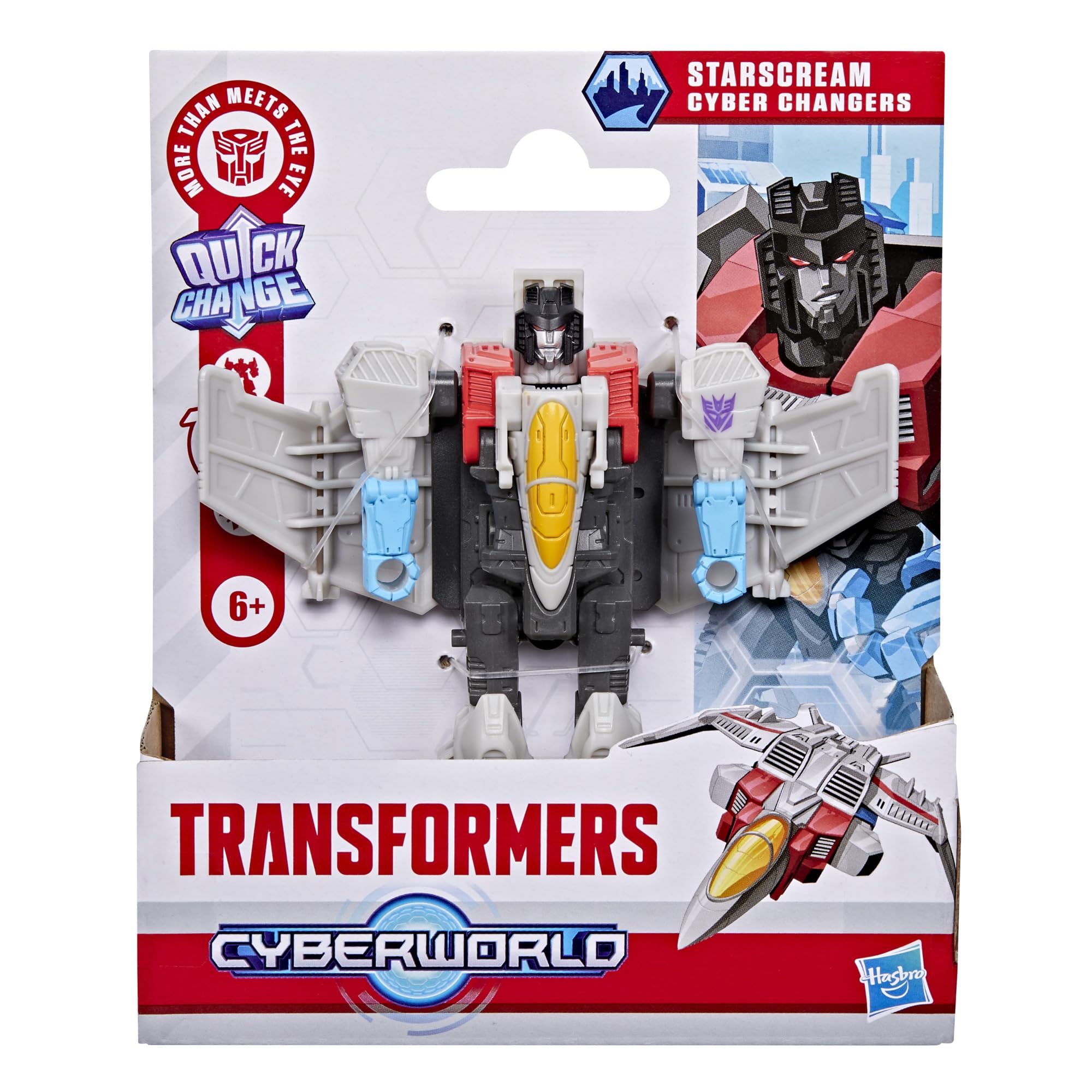 Transformers CYBERWORLD Cyber Changers Starscream Action Figure | 10 cm Robot | 4-Step Conversion 2