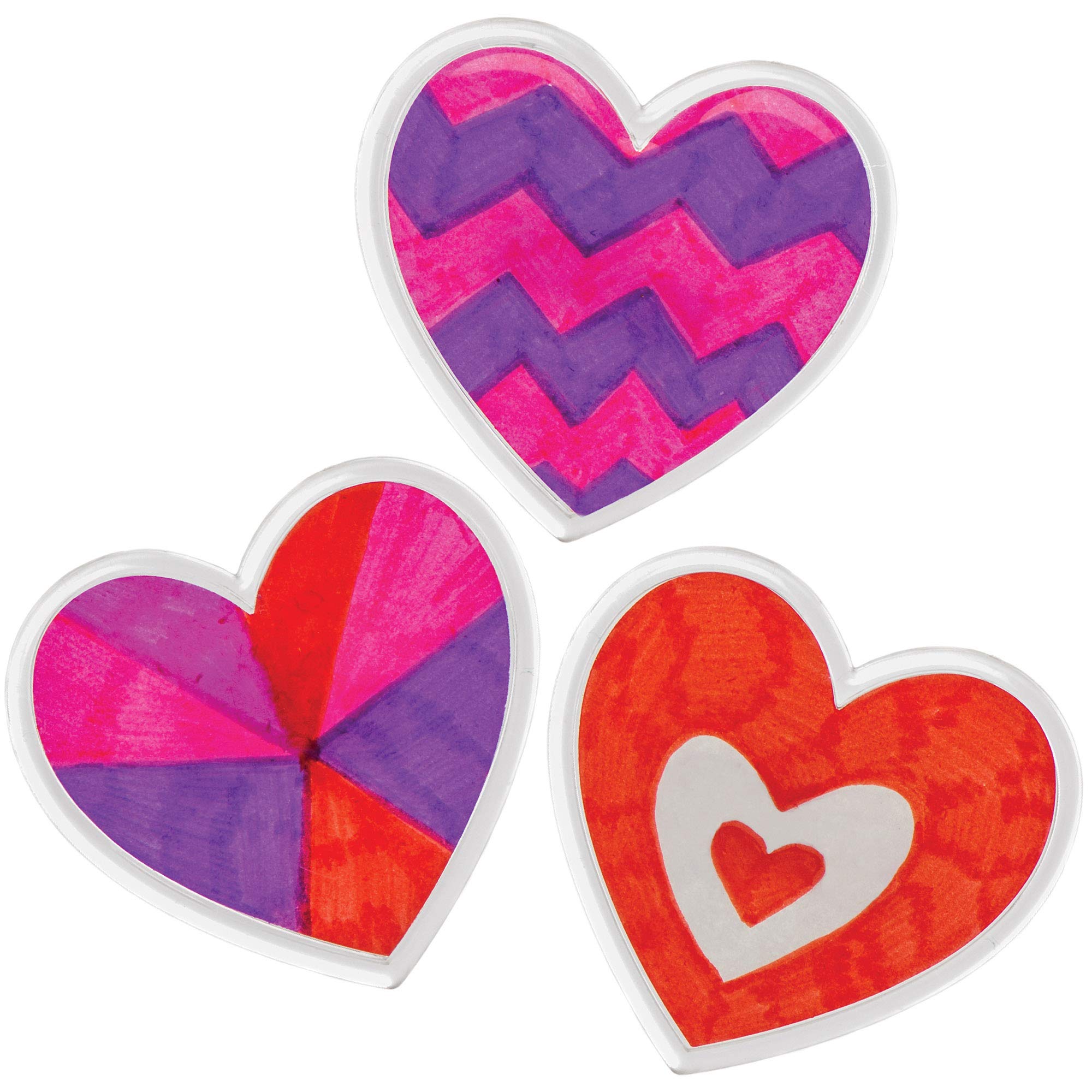 Baker Ross Heart Fridge Magnet Kits - Pack of 6 | Customizable Craft Project | Unisex