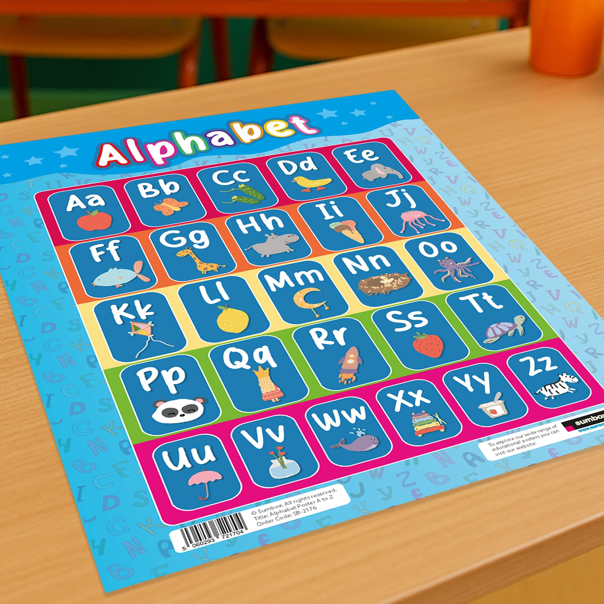 Sumbox Alphabet Educational Poster for Kids - A3 Size Phonics Learning Chart | Multicoloured Cardstock 7