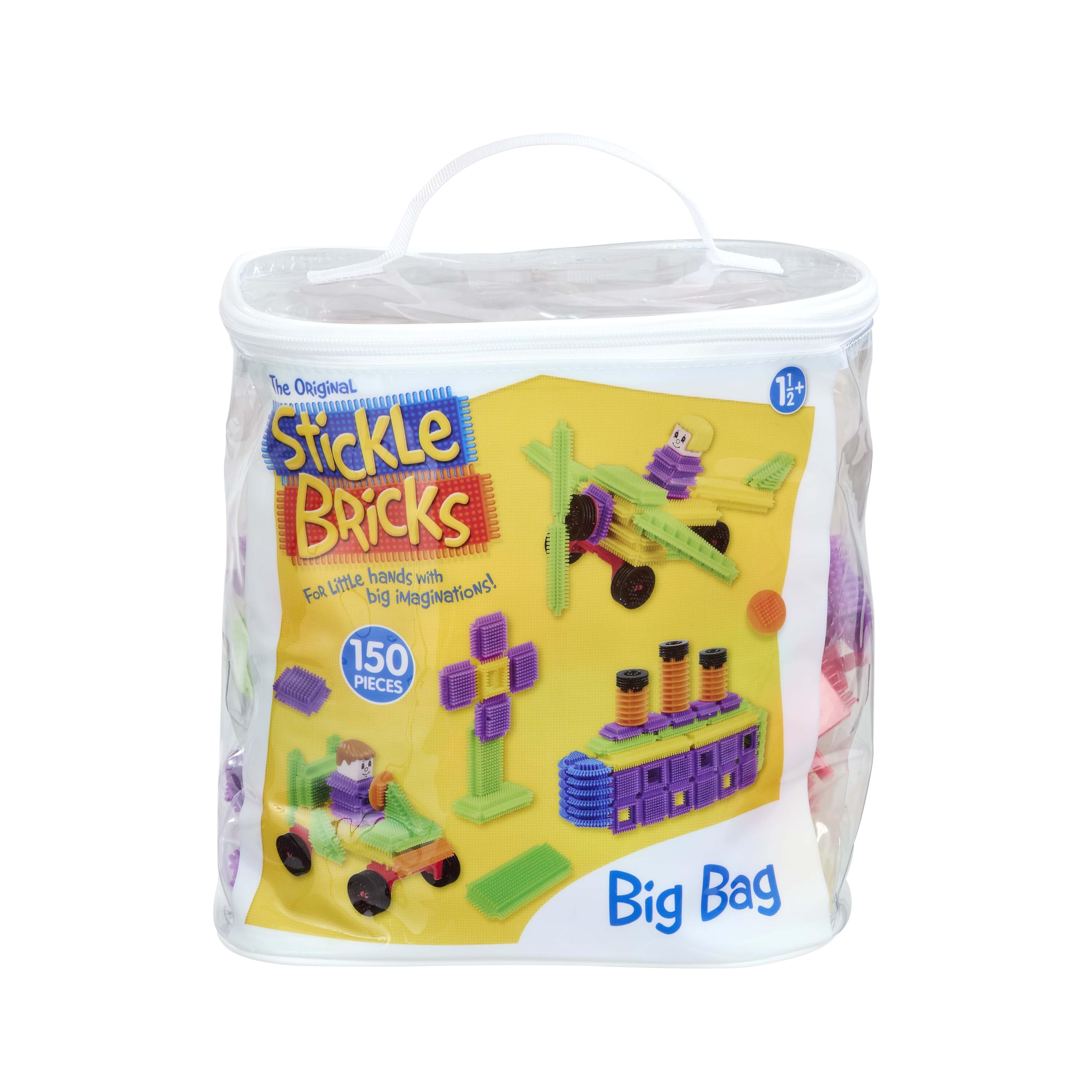 Stickle Bricks Big Bag Construction Toy - Assorted Shapes & Colors | Ages 18 Months+ 1