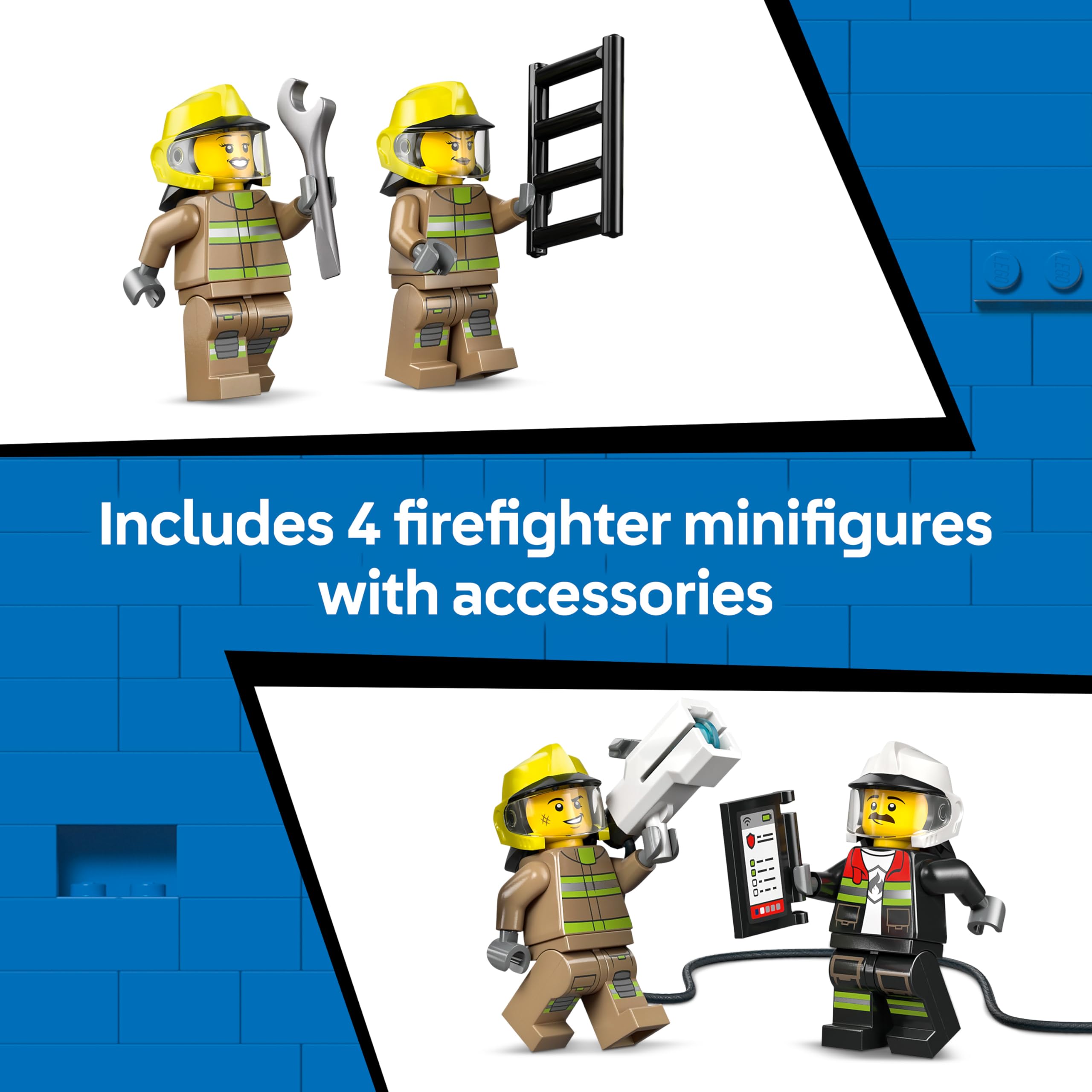 LEGO City Airport Fire Engine Truck Toy 60499 | Ages 7+ | 4 Firefighter Minifigures 6