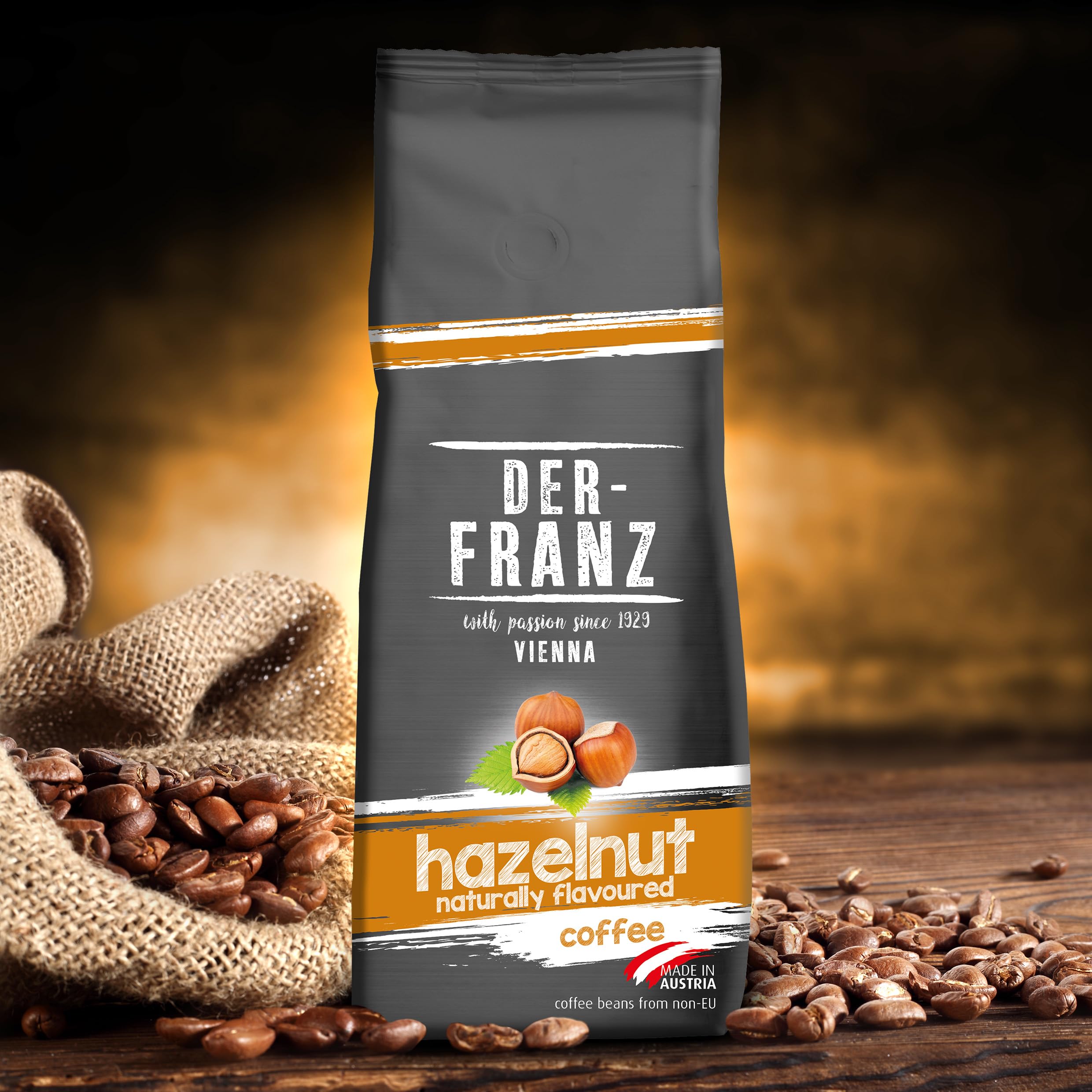 Der-Franz Hazelnut Flavoured Ground Coffee - 80% Arabica/20% Robusta Blend | 3/5 Intensity | 2 x 500g Pack 4