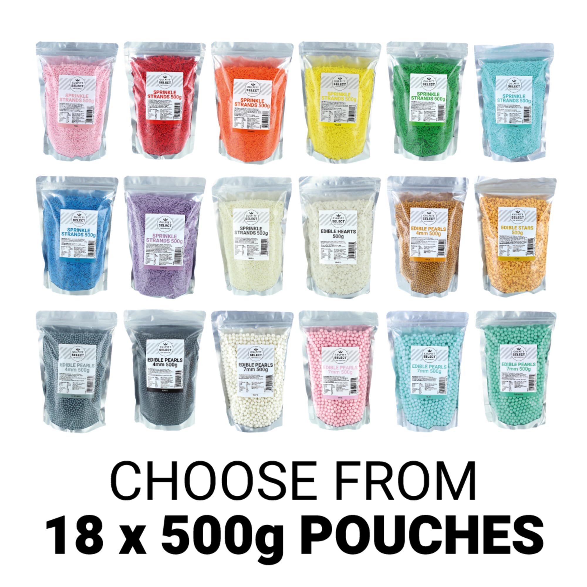 Culpitt Select Blue Sugar Strands Sprinkles - 500g Resealable Pouch | Edible Cake Decoration 5