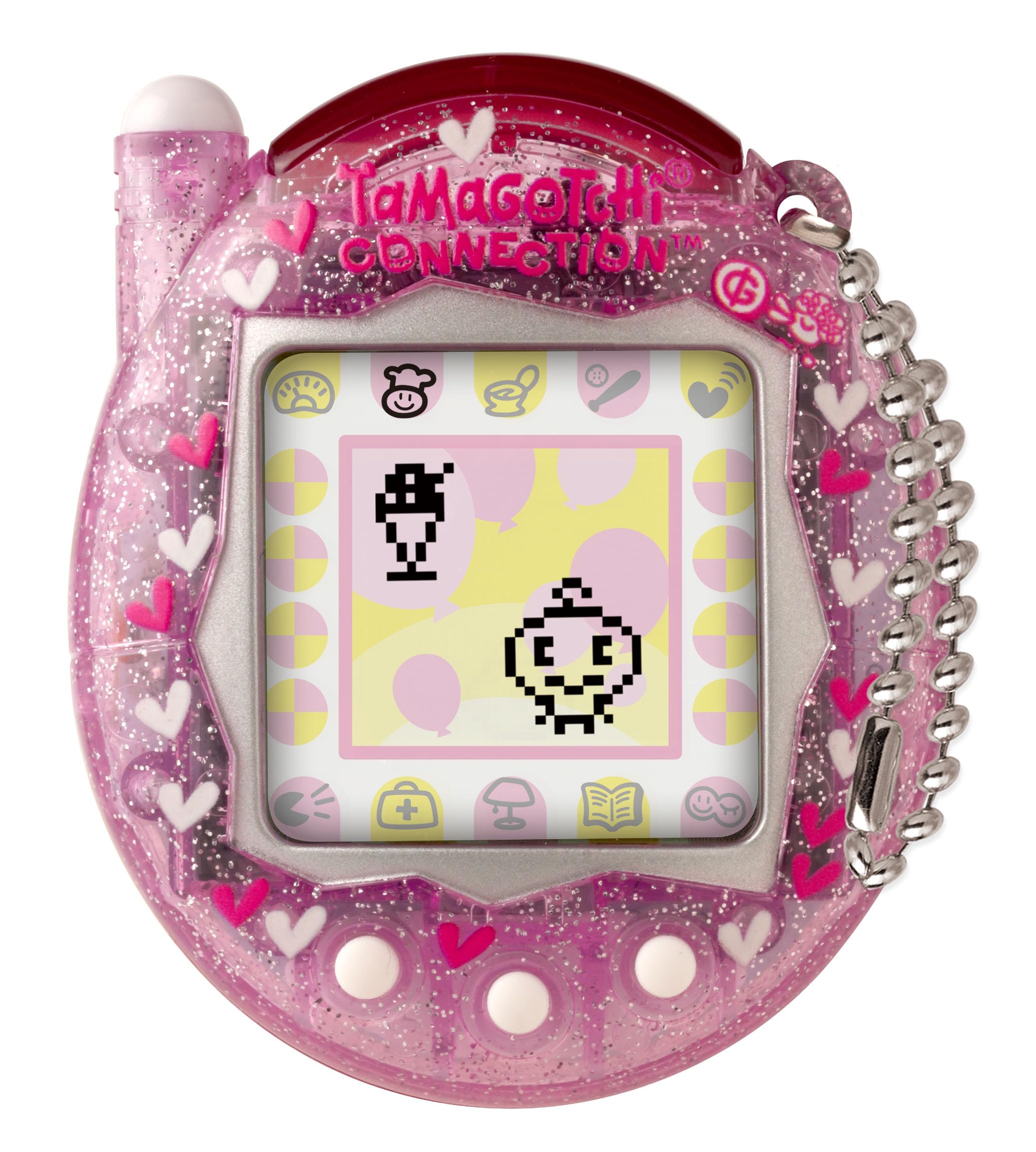 Tamagotchi Connection Digital Pet - Pink Glitter Shell with Infrared Connection & 6 Mini Games 1