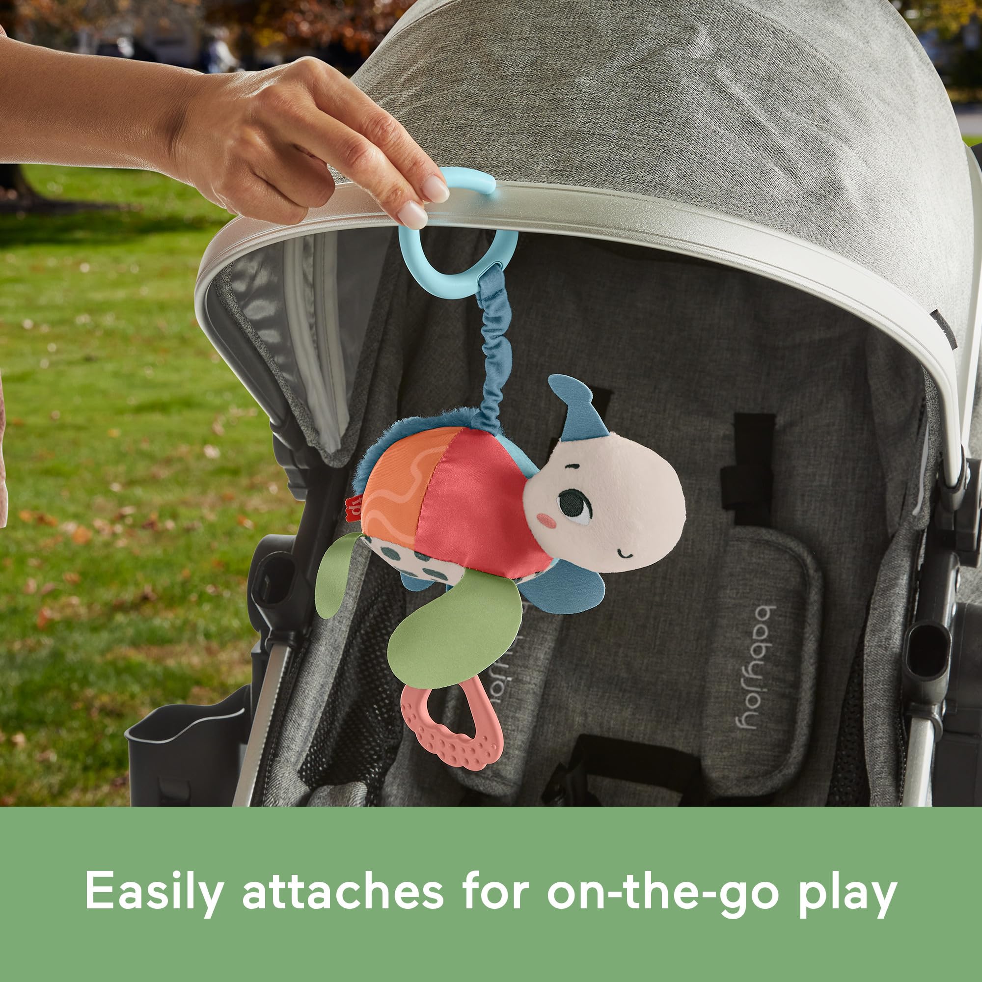 Fisher-Price Planet Friends Sea Me Bounce Turtle - Plush Stroller Toy with Teether & Jingle Sounds 11