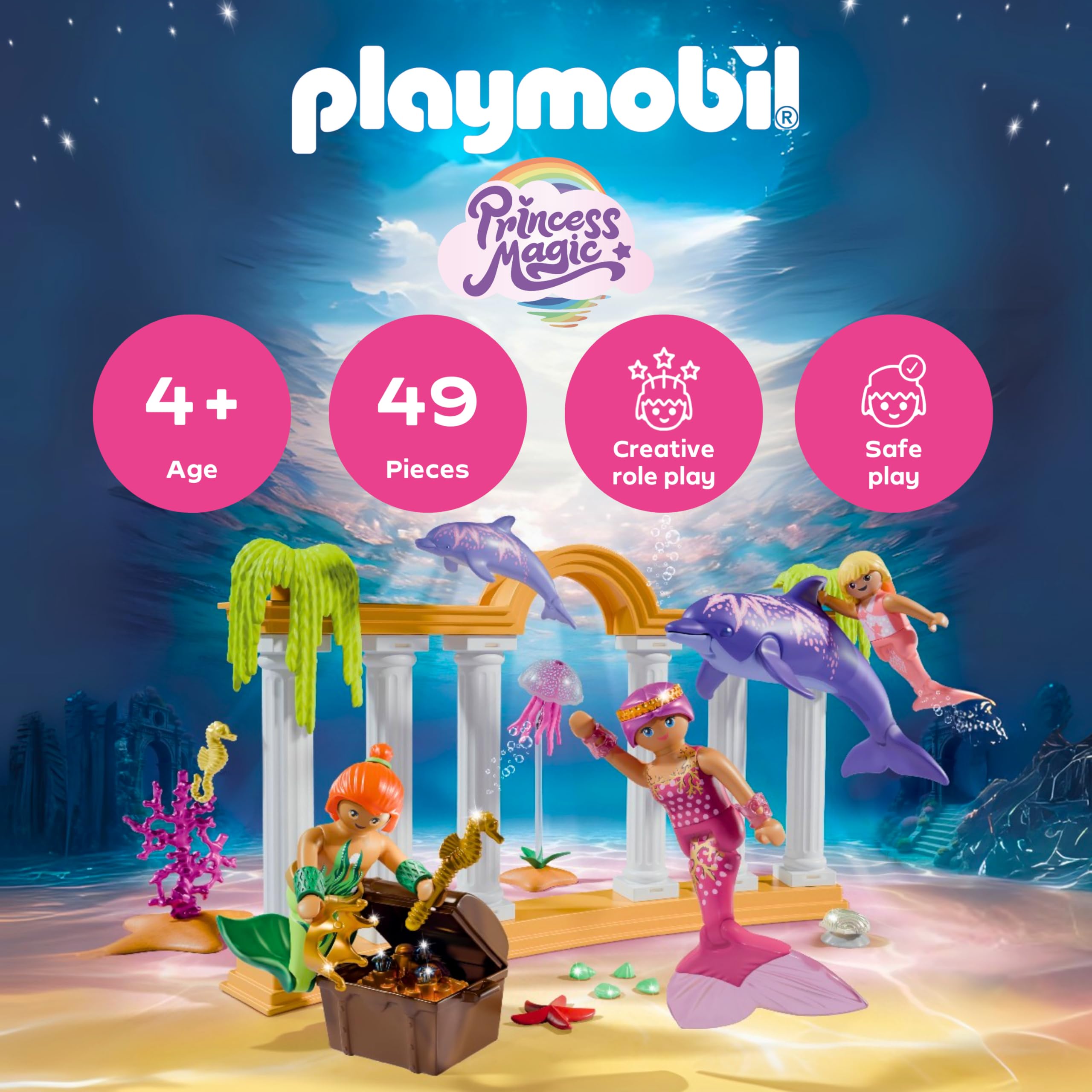 Playmobil Mermaid Treasure with Dolphins Promo Pack | Ages 4+ | Model 71861