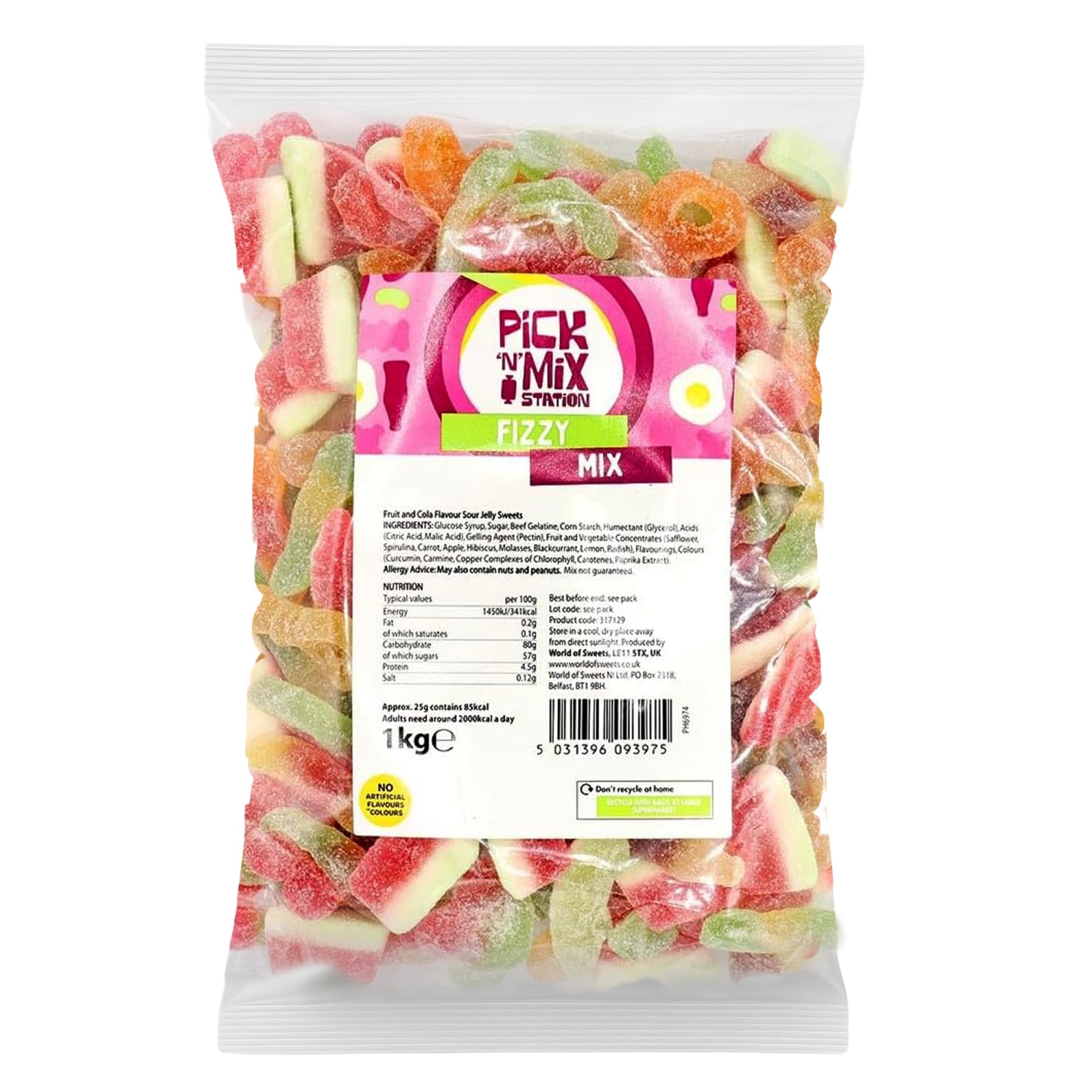 Bonds of London Pick 'n' Mix Station Fizzy Mix - Chewy Sour Sweets | 1 kg Bag 1