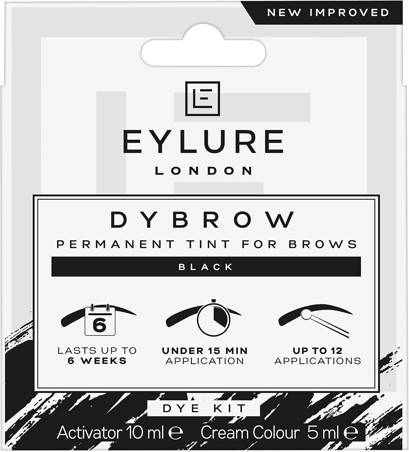 Eylure - DYBROW Eyebrow Dye Kit (Black, 5ml Dye Cream + 10ml Activator) 1
