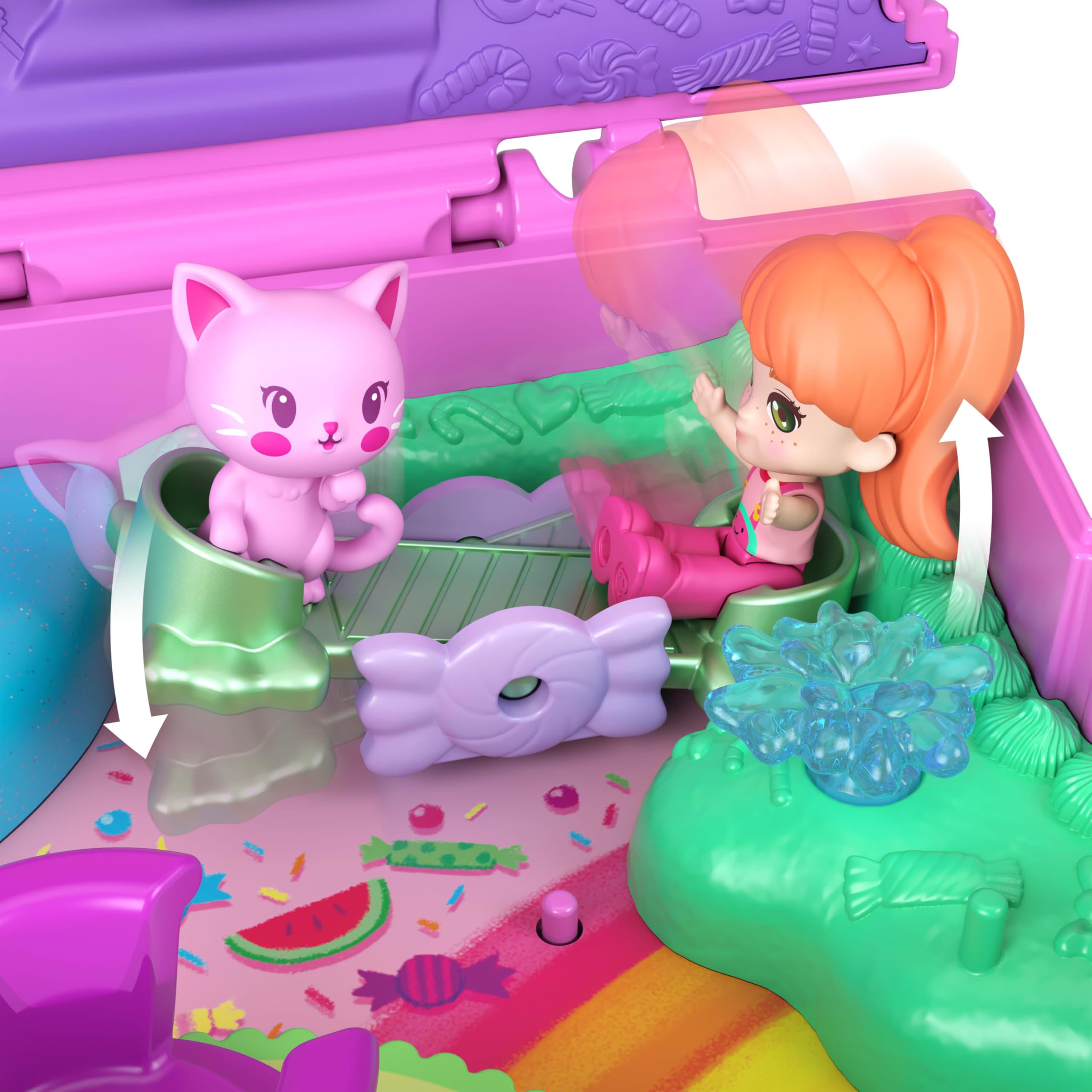 Polly Pocket Gumball Kitty Compact Playset | Micro Doll & 8 Accessories | Ages 4+