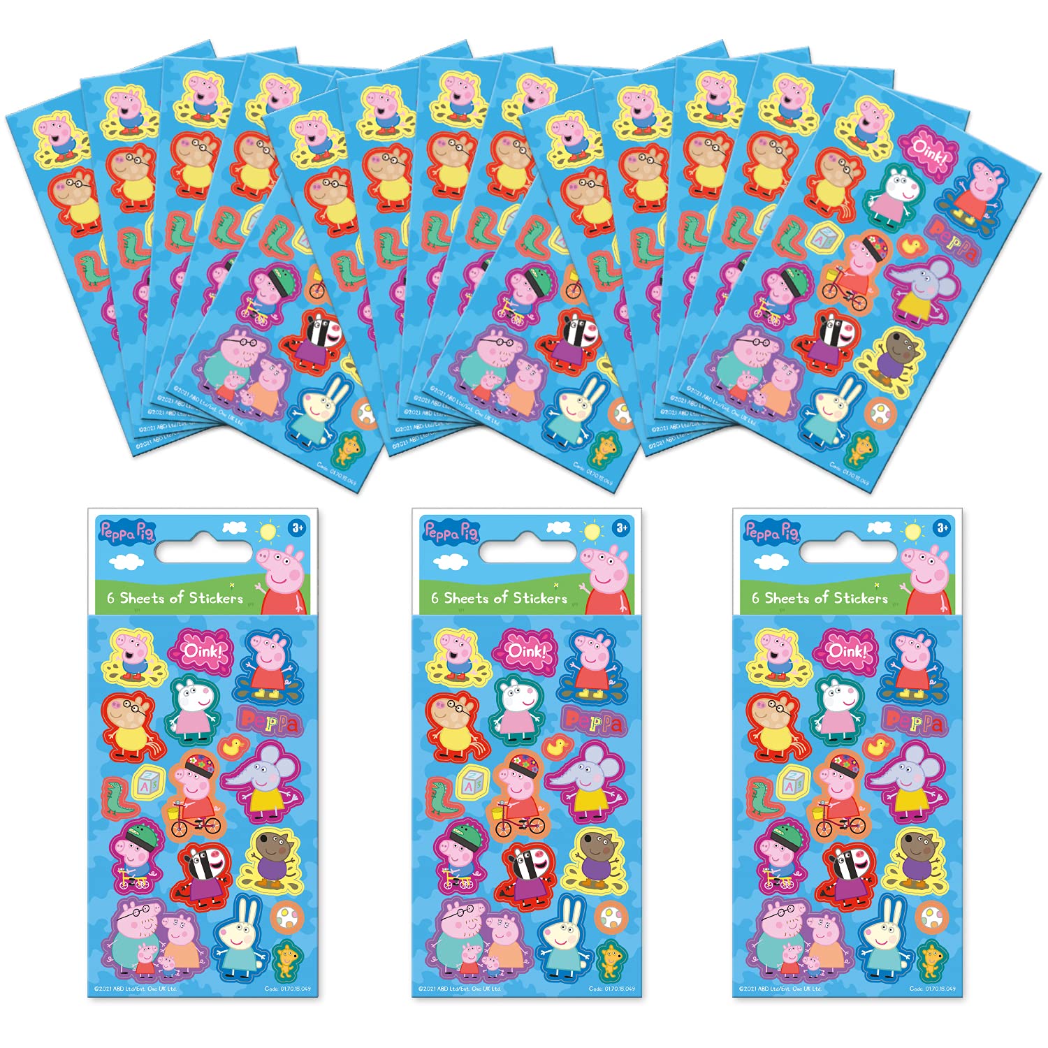 Paper Projects Peppa Pig Party Bag Sticker Bundle - 18 Sheets | Glossy Finish | Craft Activity 1