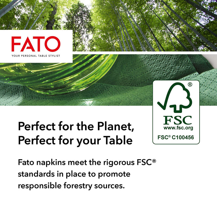 Fato Apple Green Disposable Paper Napkins, 24x24 cm, 2-Ply, Pack of 100