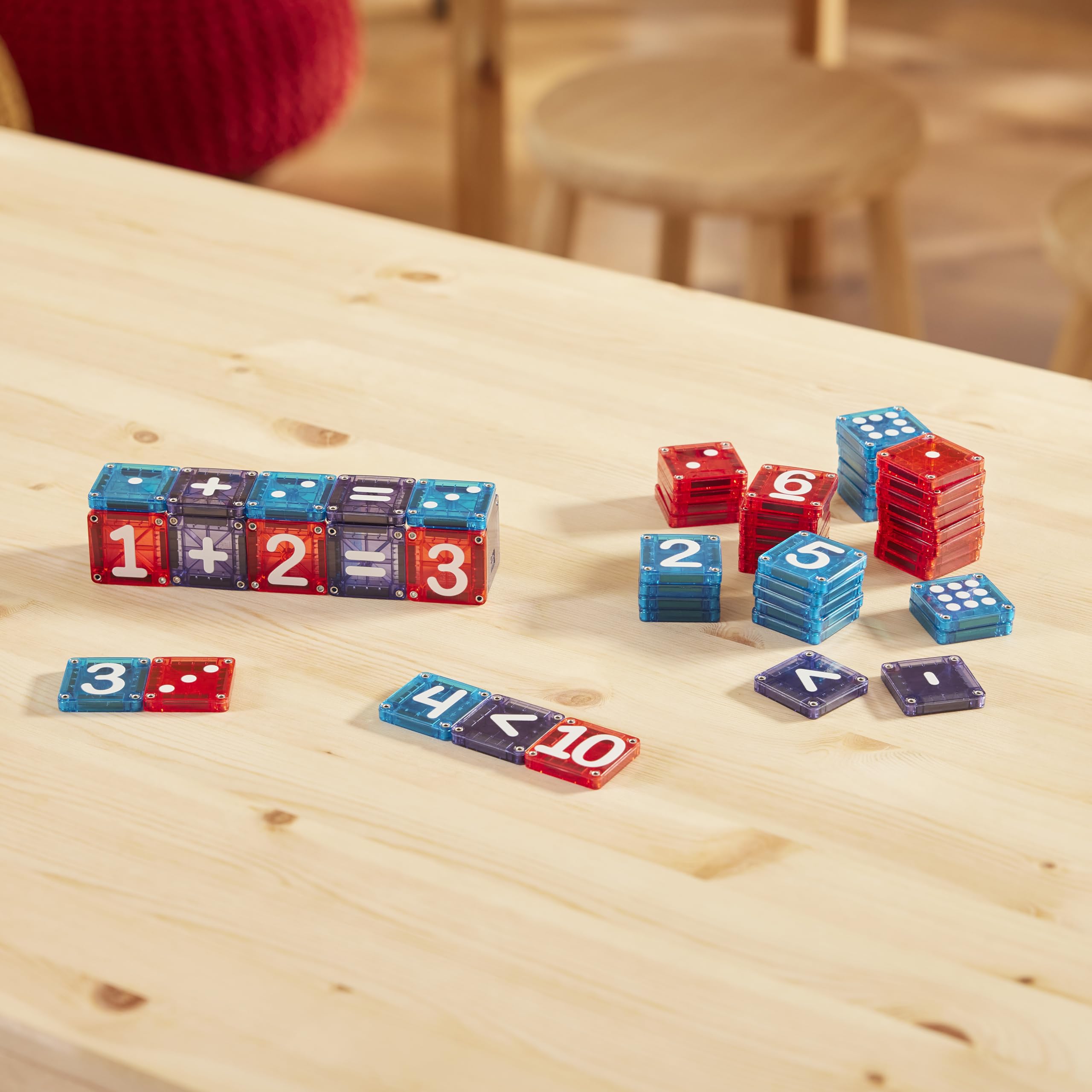 Magna-Tiles microMAGS Learn Numbers 56-Piece Magnetic Building Set | Ages 3+ | Unisex Children