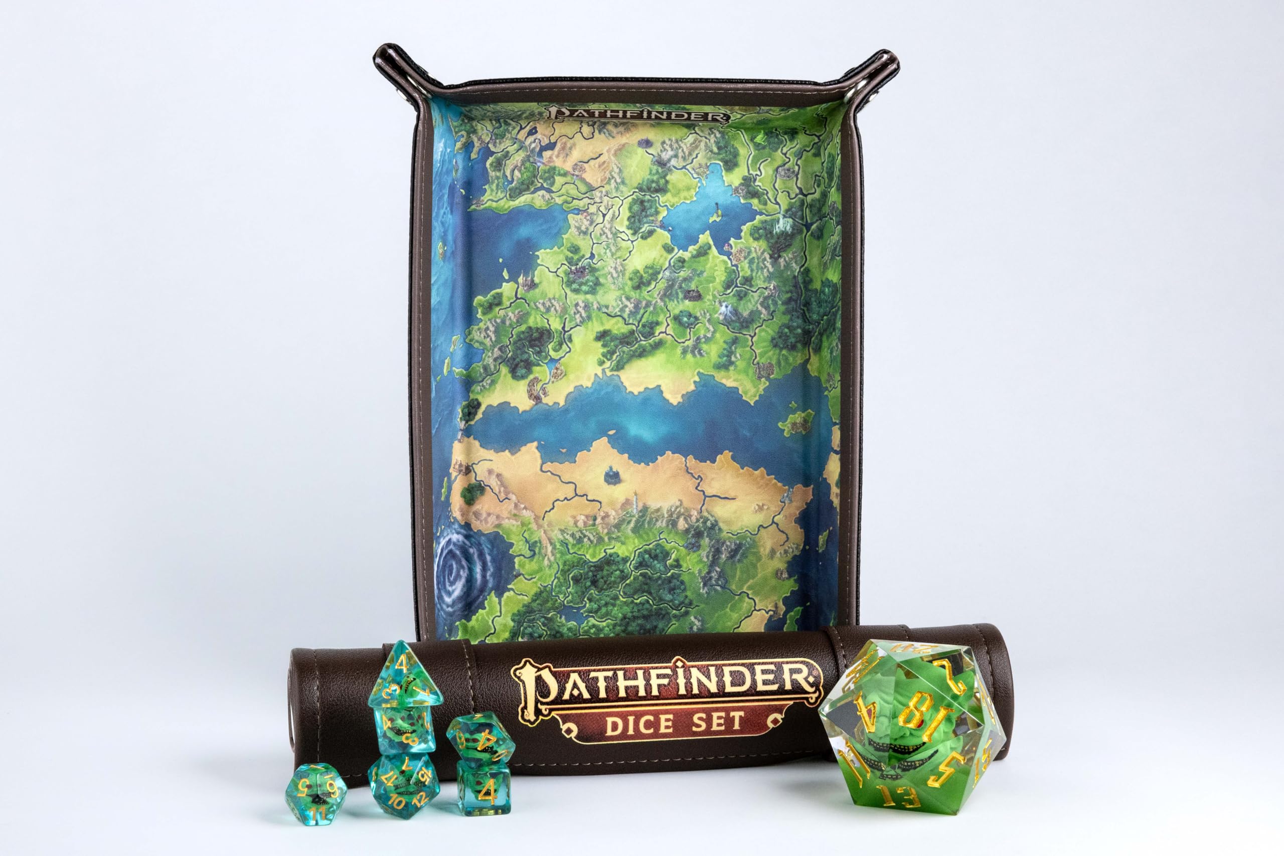 Metallic Dice Games Pathfinder Dice Set with Bag and Tray 2