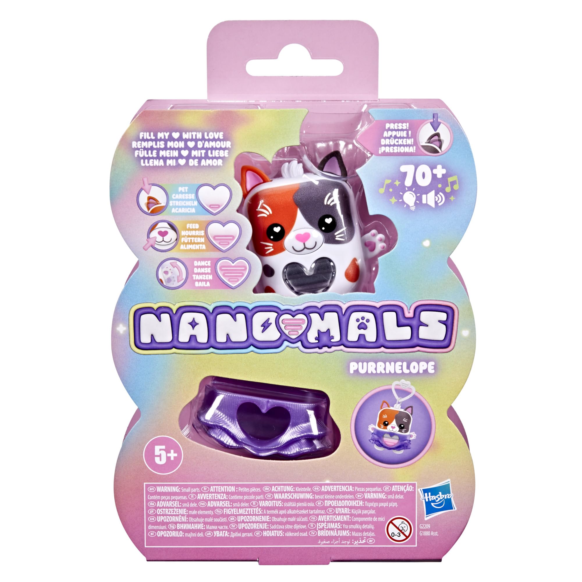Hasbro Nano-Mals Purrnelope the Calico Kitty - Electronic Fidget Pet for Kids 5+ 11
