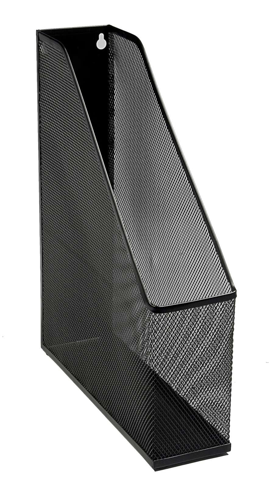Osco Black Wiremesh Magazine Rack - Durable Steel Mesh Storage | Stackable | H320 x W75 x D250 mm 1