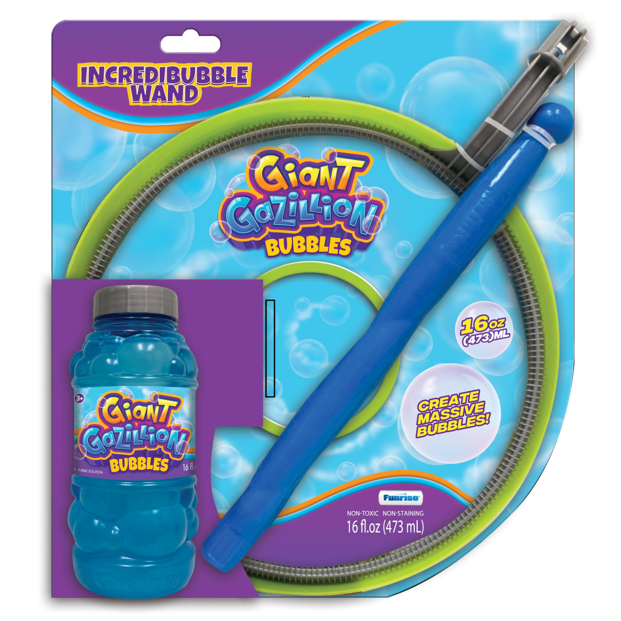 Gazillion Bubbles Incredibubble Wand Set - Giant Bubbles, Includes 475ml Solution, Multicolor 3
