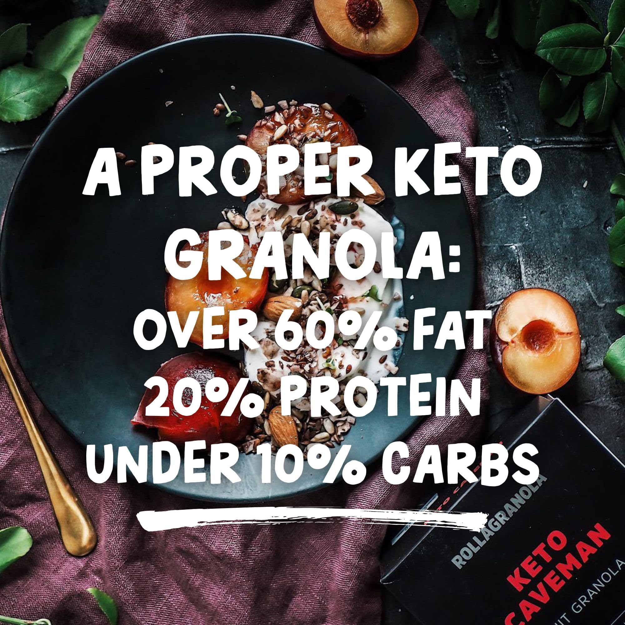 Rollagranola Keto Caveman Fruit Granola - Low Carb, High Energy | 3 x 300g Box 7
