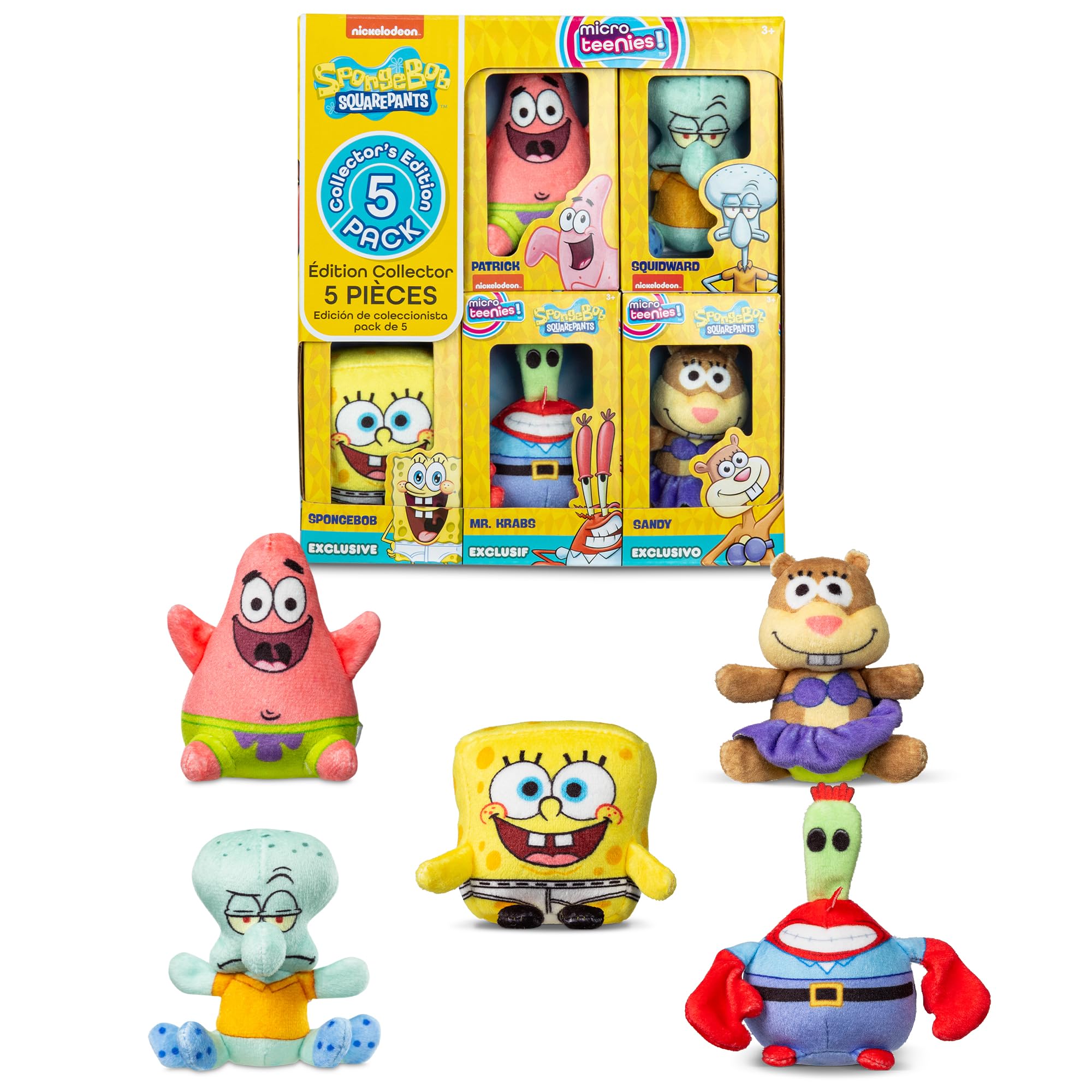 Micro Teenies SpongeBob SquarePants Collector 5-Pack - Miniature Plush Figures | Chase Characters Included 1