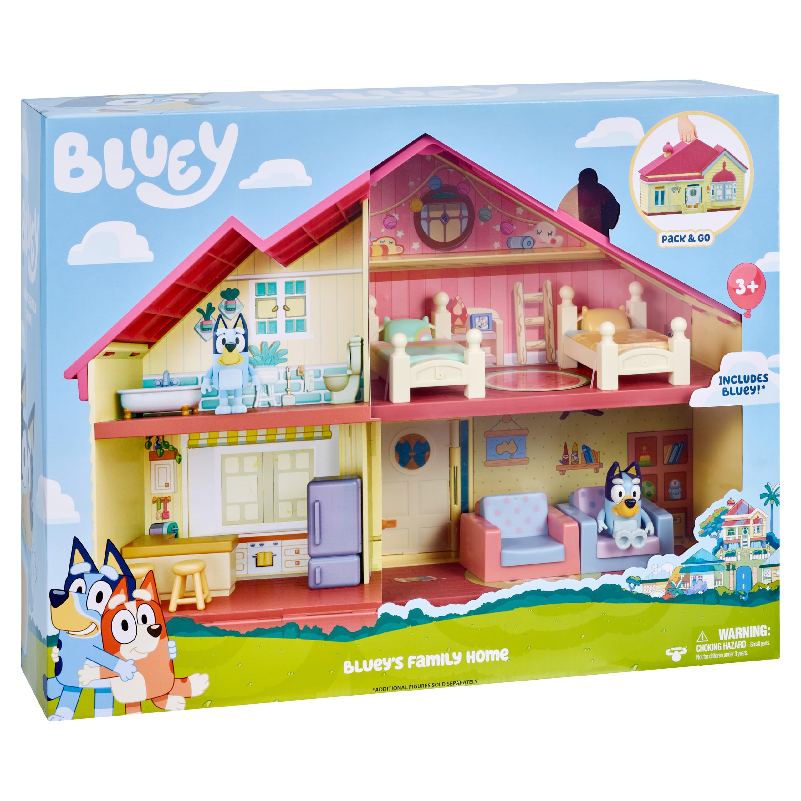 Bluey Plastic Playset - Heeler Family Home with 1 Figure & Furniture Accessories | Ages 3+ 1