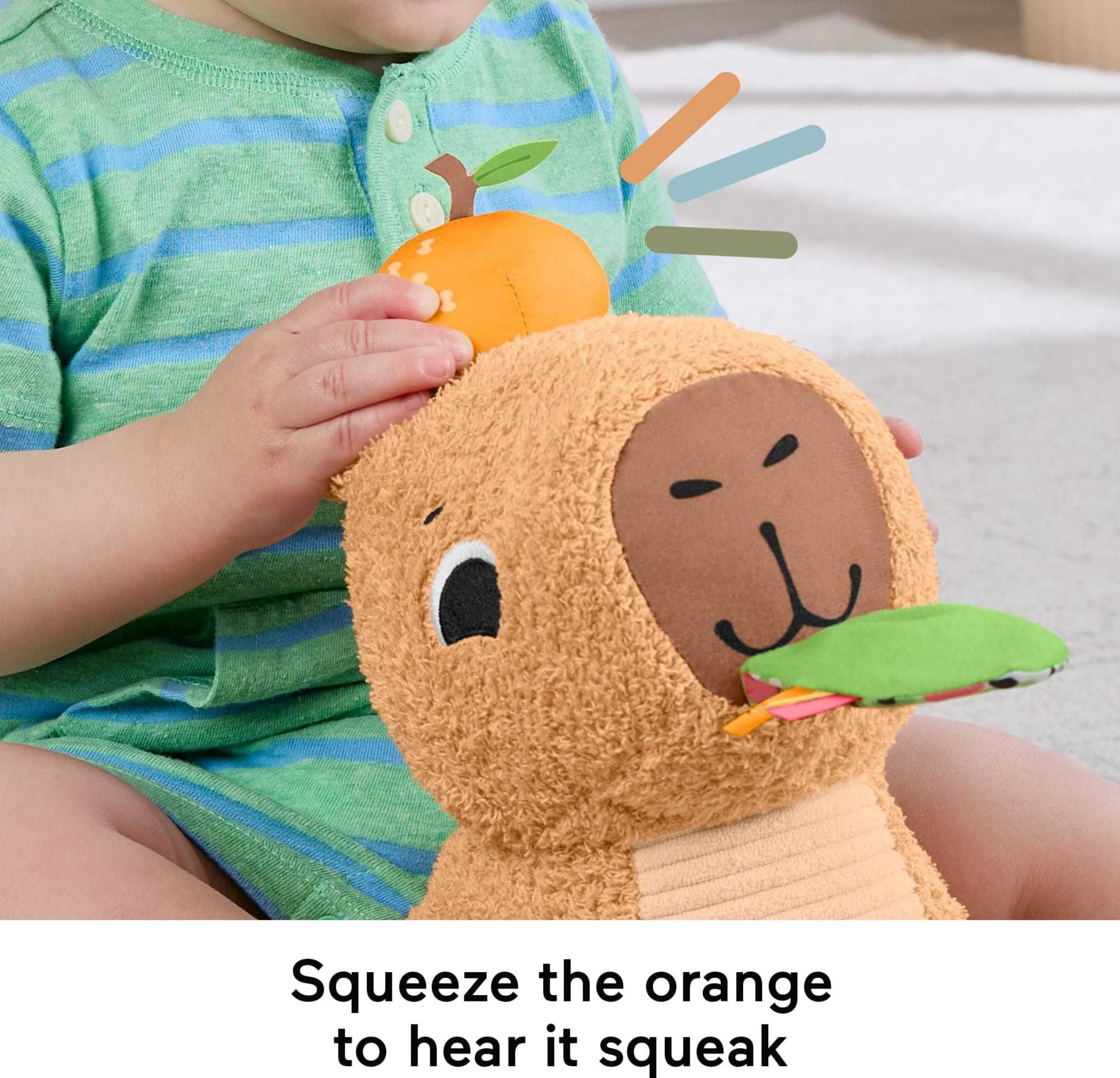 Fisher-Price Snuggly Snacky Capybara Plush - Sensory Baby Toy for 3+ Months 10