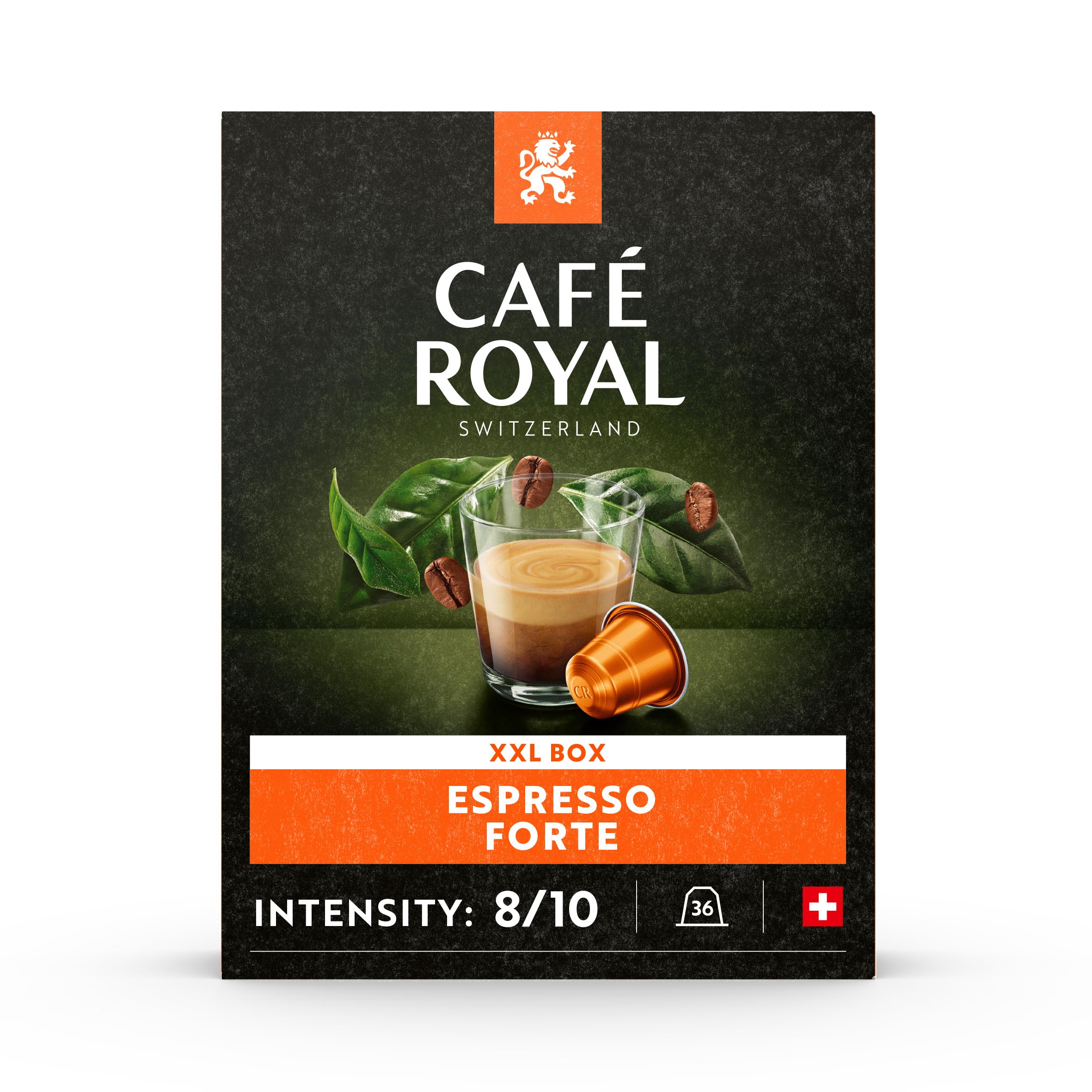 Café Royal - Espresso Forte 36 Capsules for Nespresso Machines - 8/10 Intensity - 100% Arabica UTZ-Certified 8