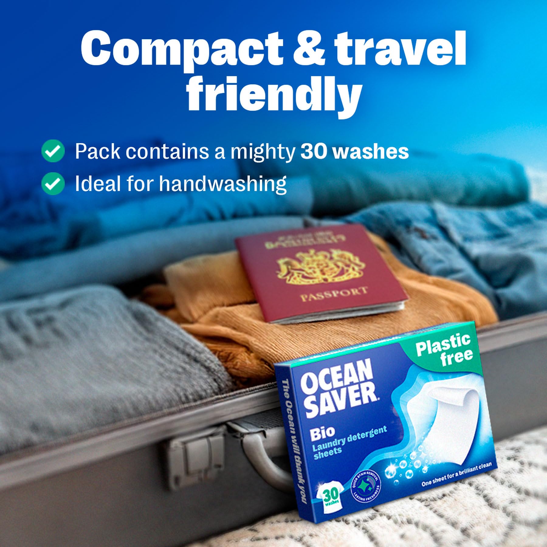 OceanSaver Eco Laundry Detergent Sheets - Ocean Mist Scent | 30 Count | Biodegradable & Plastic Free 8