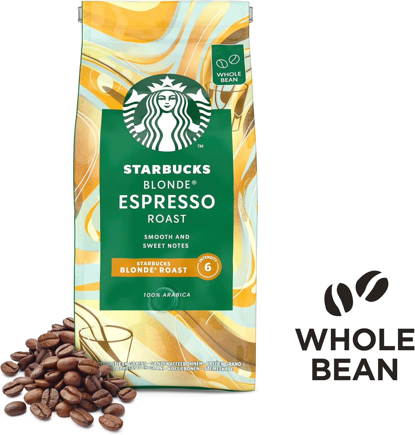 STARBUCKS Blonde Espresso Roast - Whole Bean Coffee 200g (Pack of 6) 7
