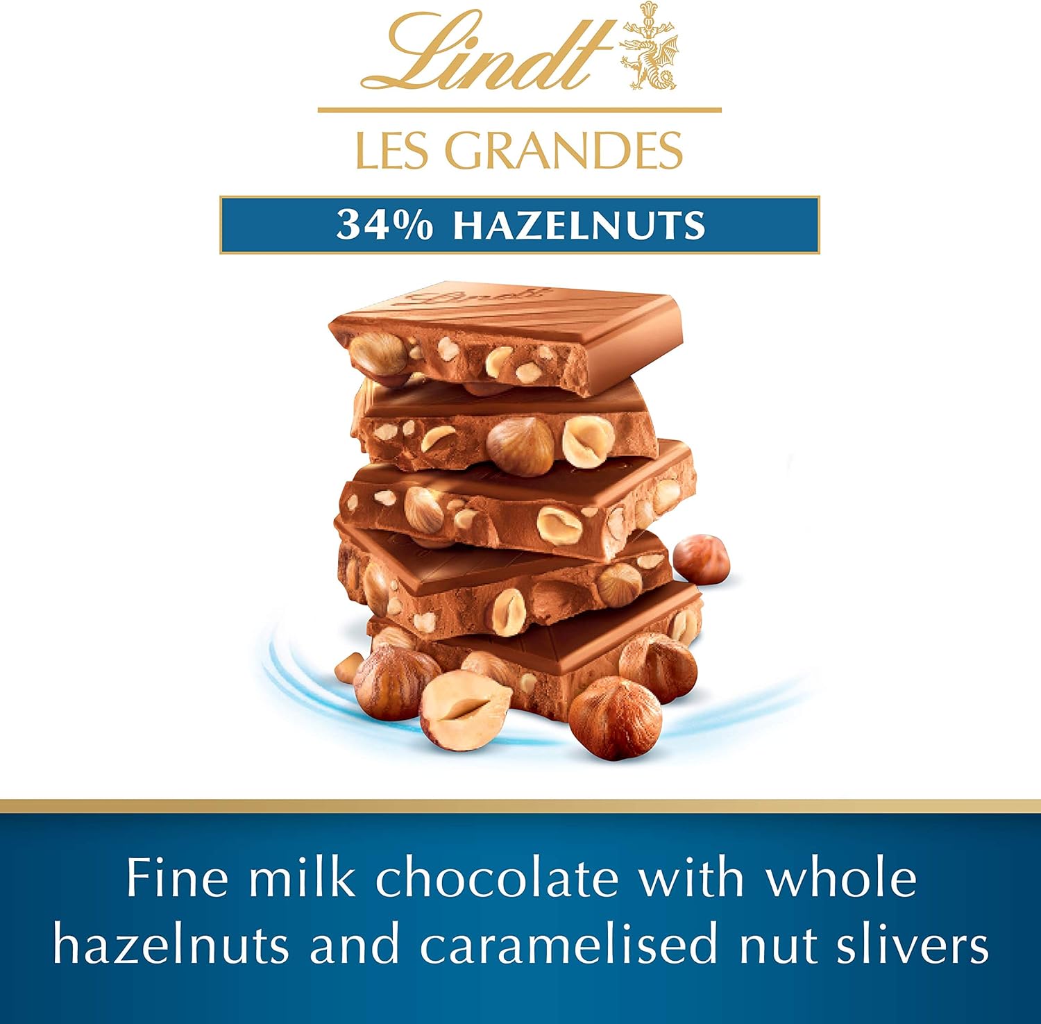 Lindt Les Grandes Milk Chocolate Hazelnut Bar 150g 4