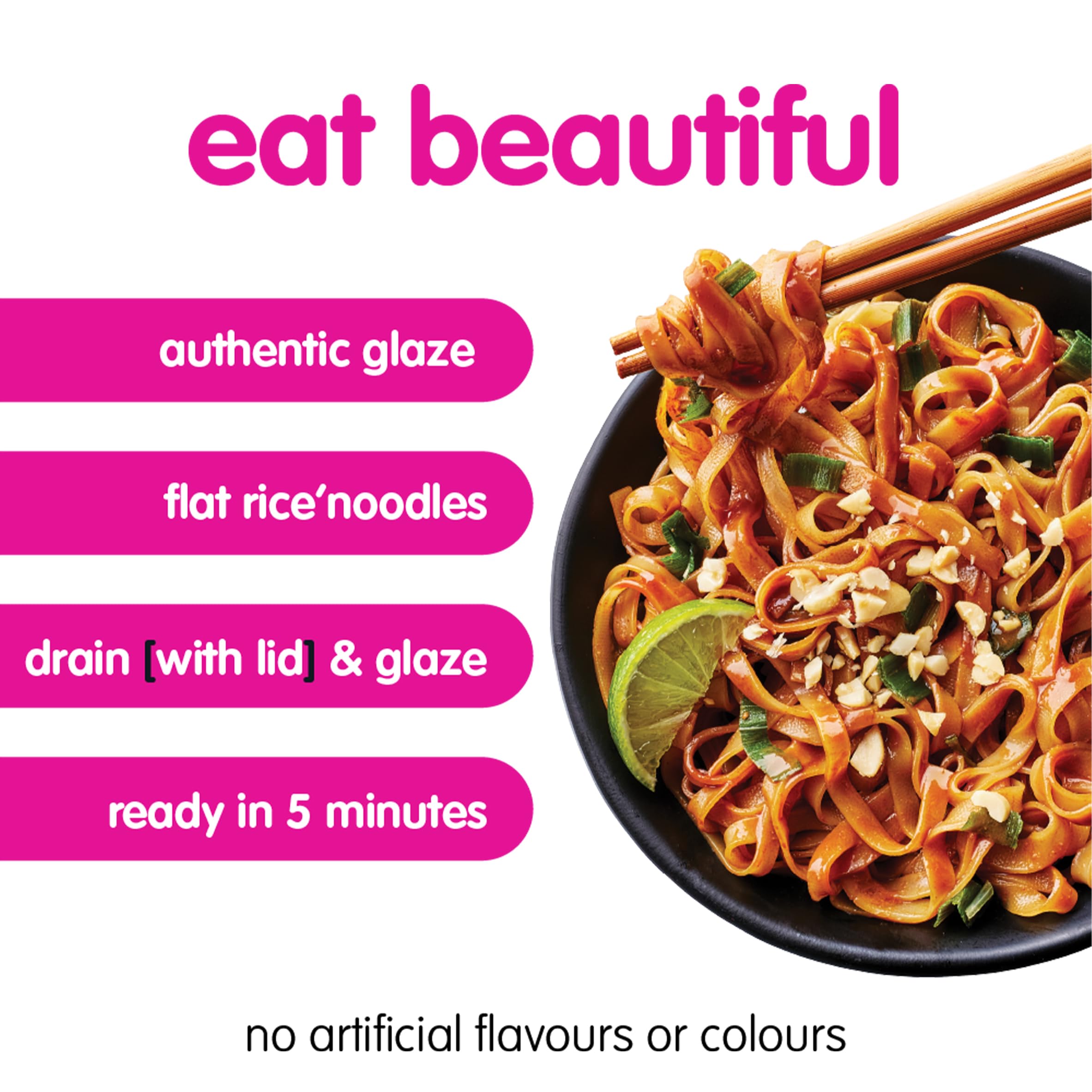Itsu Pad Thai Stir Fry Style Noodles 83g | Instant Noodles Multipack Pots | Quick-to-Make Snack | Pack of 6 7