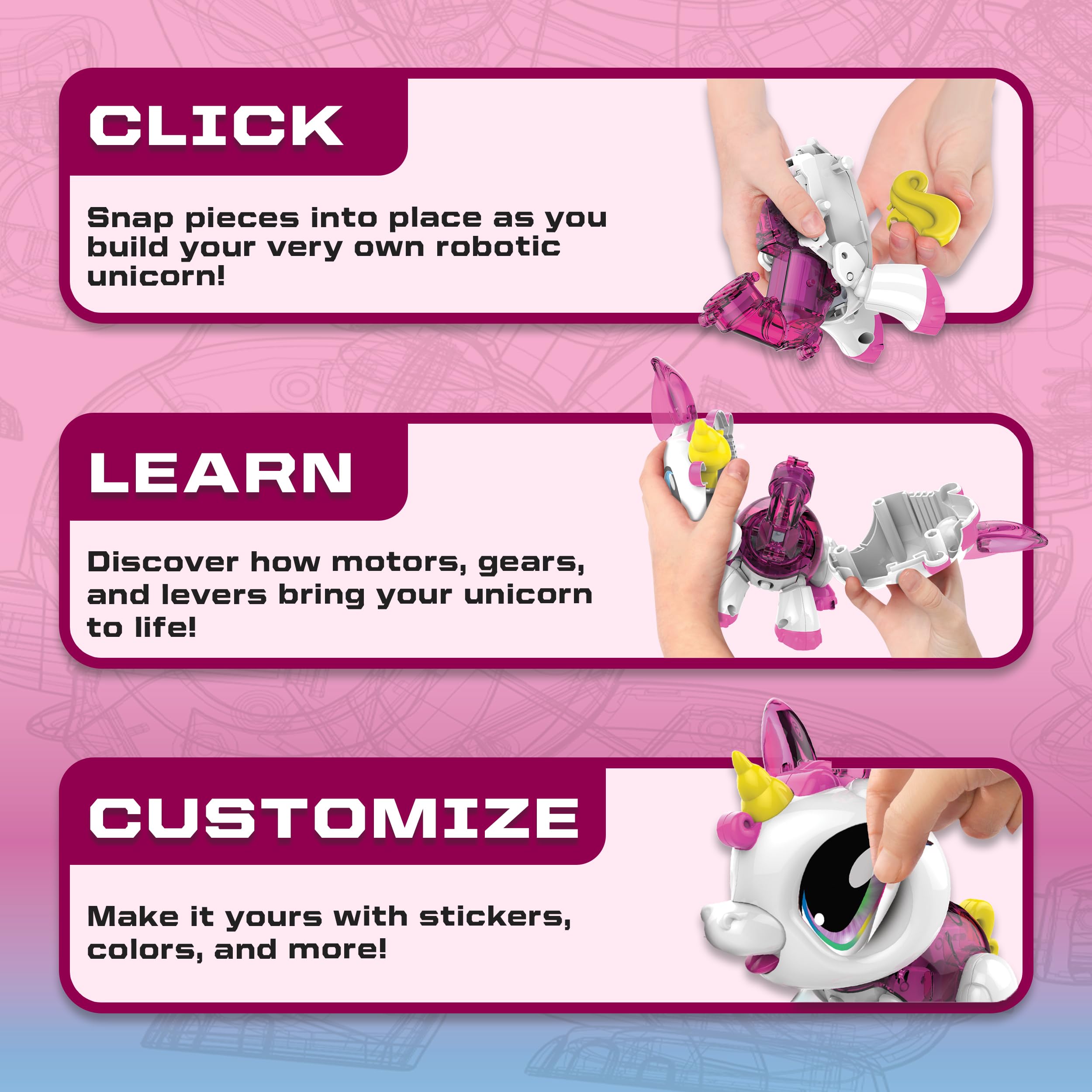 Build-a-Bot: Unicorn - Build Your Own Interactive Pet Robot | 20+ Piece STEM Kit for Kids Ages 4+ 5