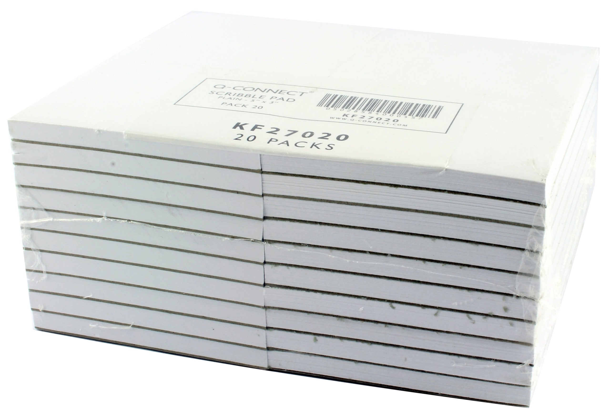 Q-Connect Plain Scribble Pad 127x76mm, 160 Leaf, 70gsm Paper, Pack of 20 1