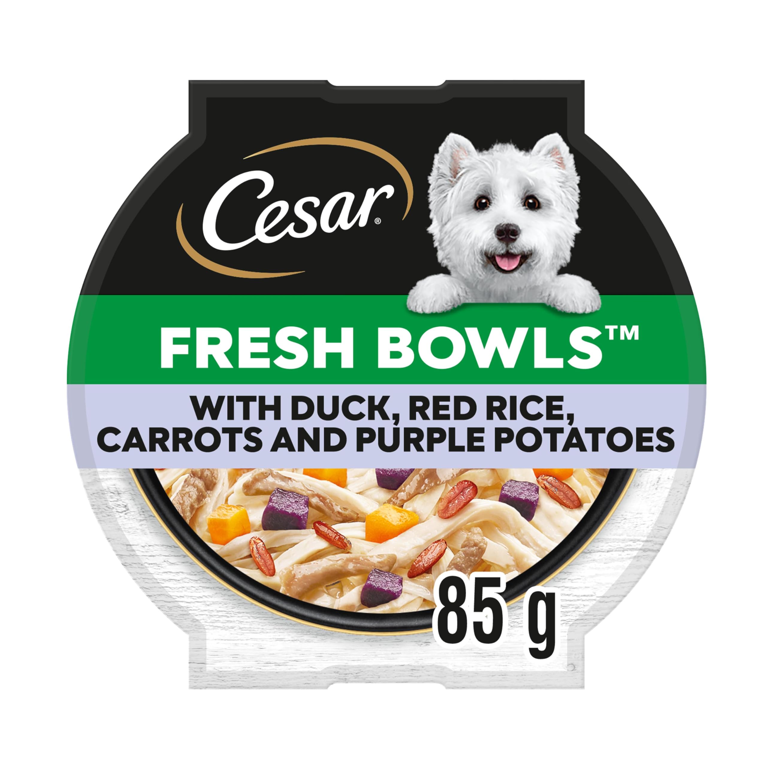 Cesar Fresh Bowl Adult Dog Food Pate with Duck, Red Rice & Vegetables | 85g Trays (Pack of 10) 1