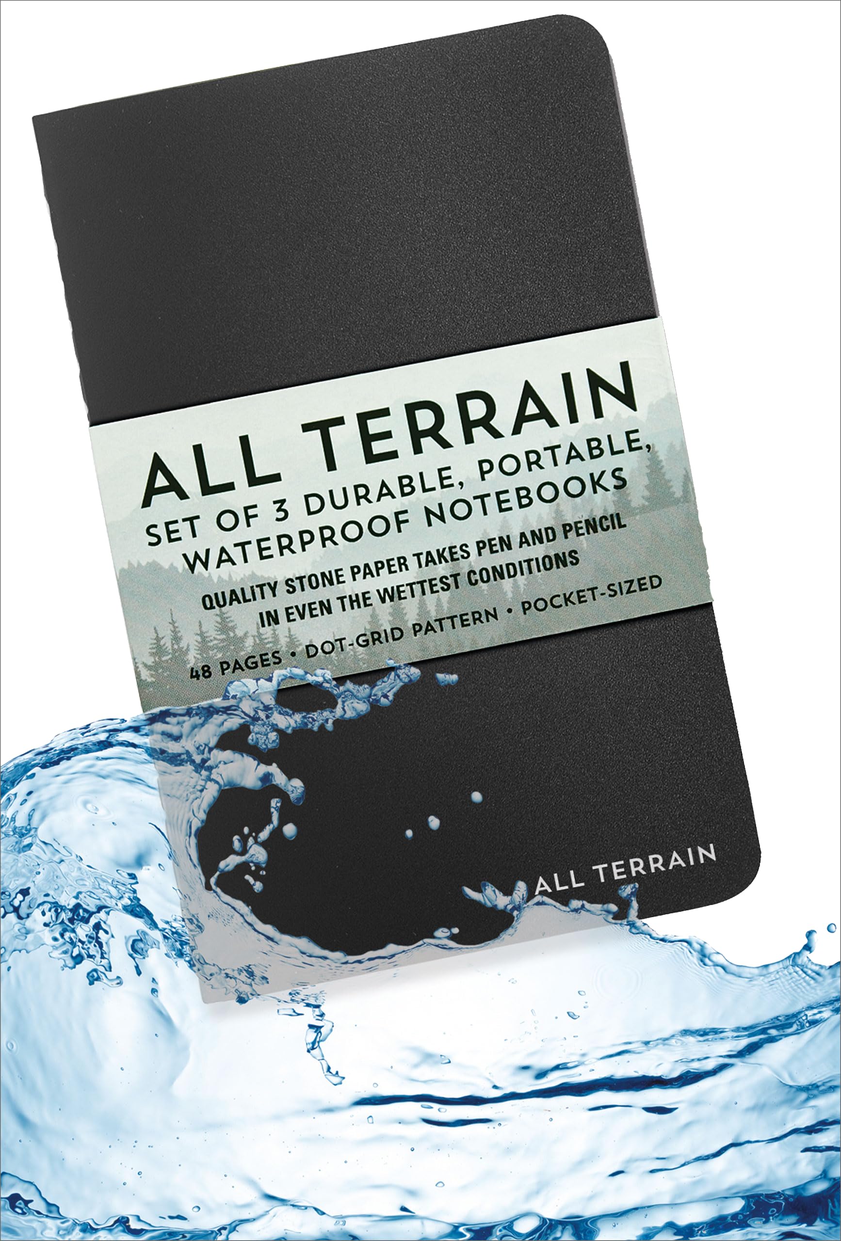 Peter Pauper Press All Terrain Waterproof Notebook - Set of 3 | A6 Size | 144 Pages 3