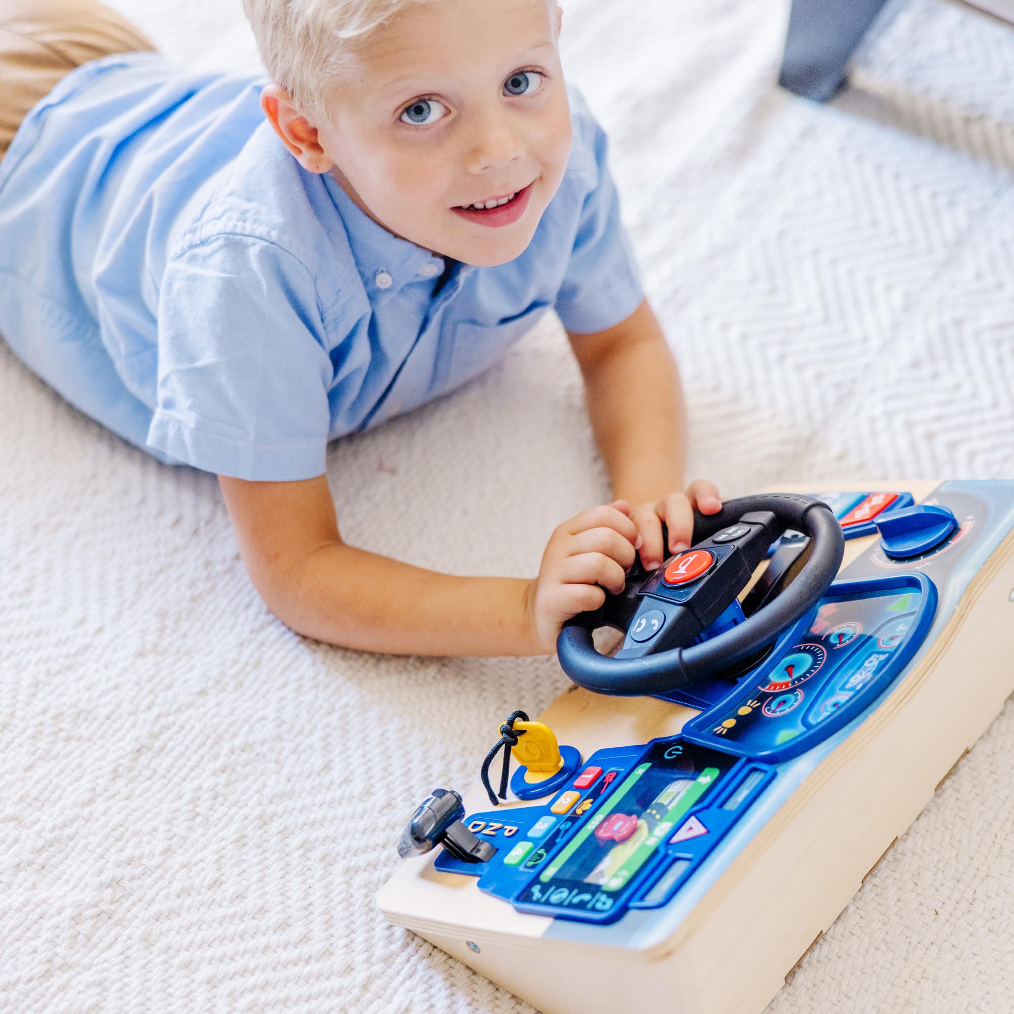 Spin Master Wooden Dashboard Toy with Lights & Sound Effects | Ages 3-7 | Multicolor