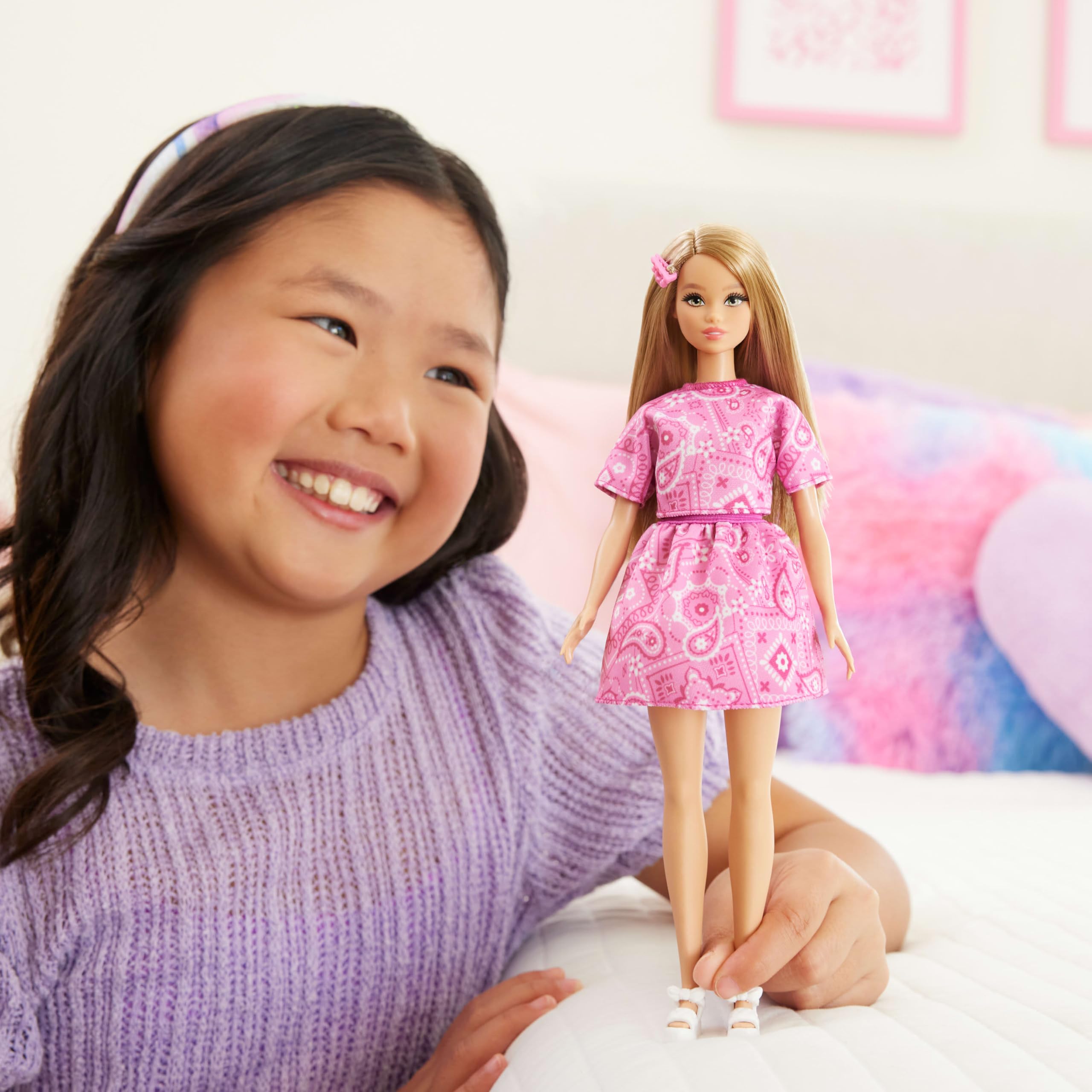 Barbie Fashionistas Doll #249 with Blonde Hair, Pink Paisley Outfit | Ages 3+ 2