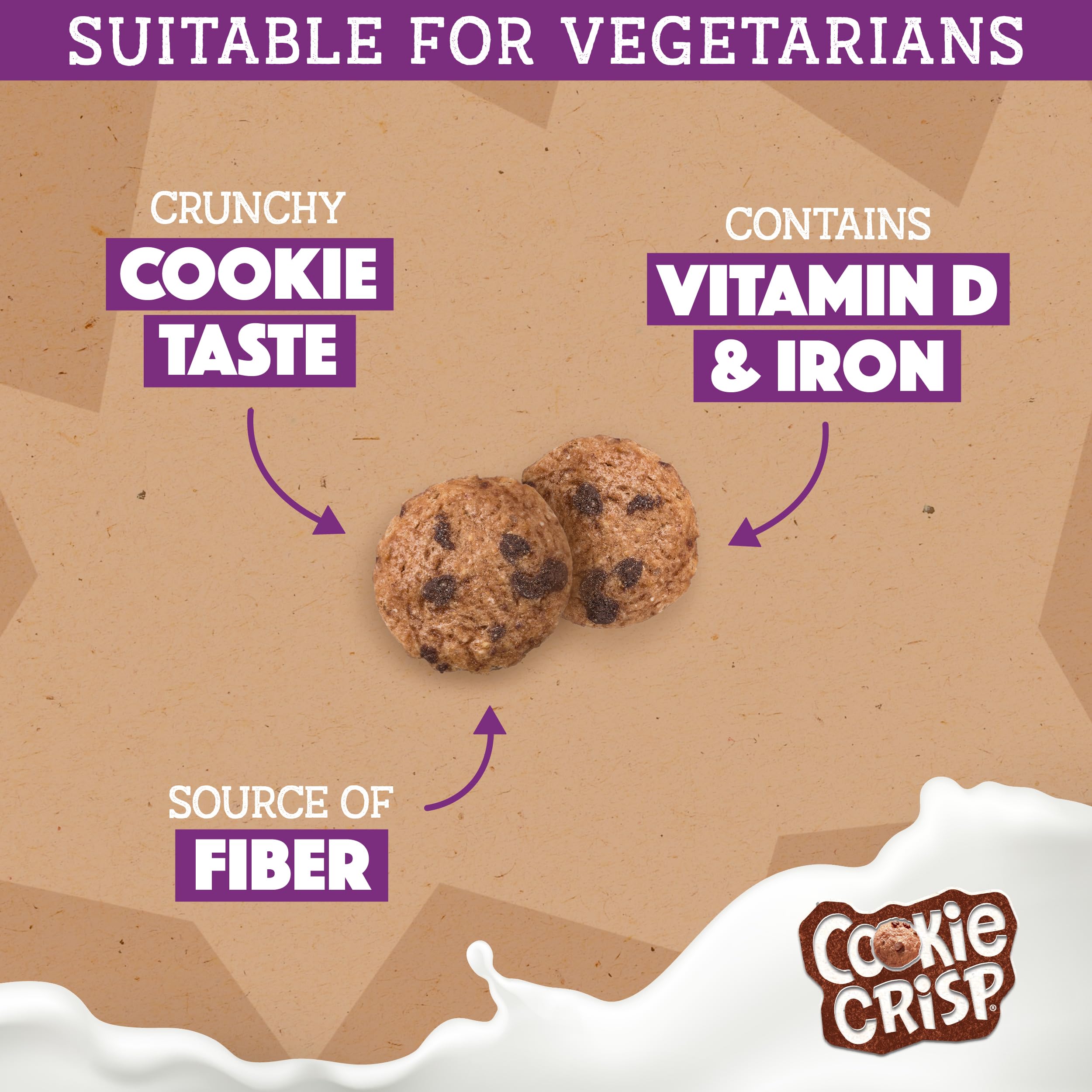 Nestlé Cookie Crisp Cereal 500g - Chocolate Flavour Crispy Wheat and Maize Breakfast Cereal 6