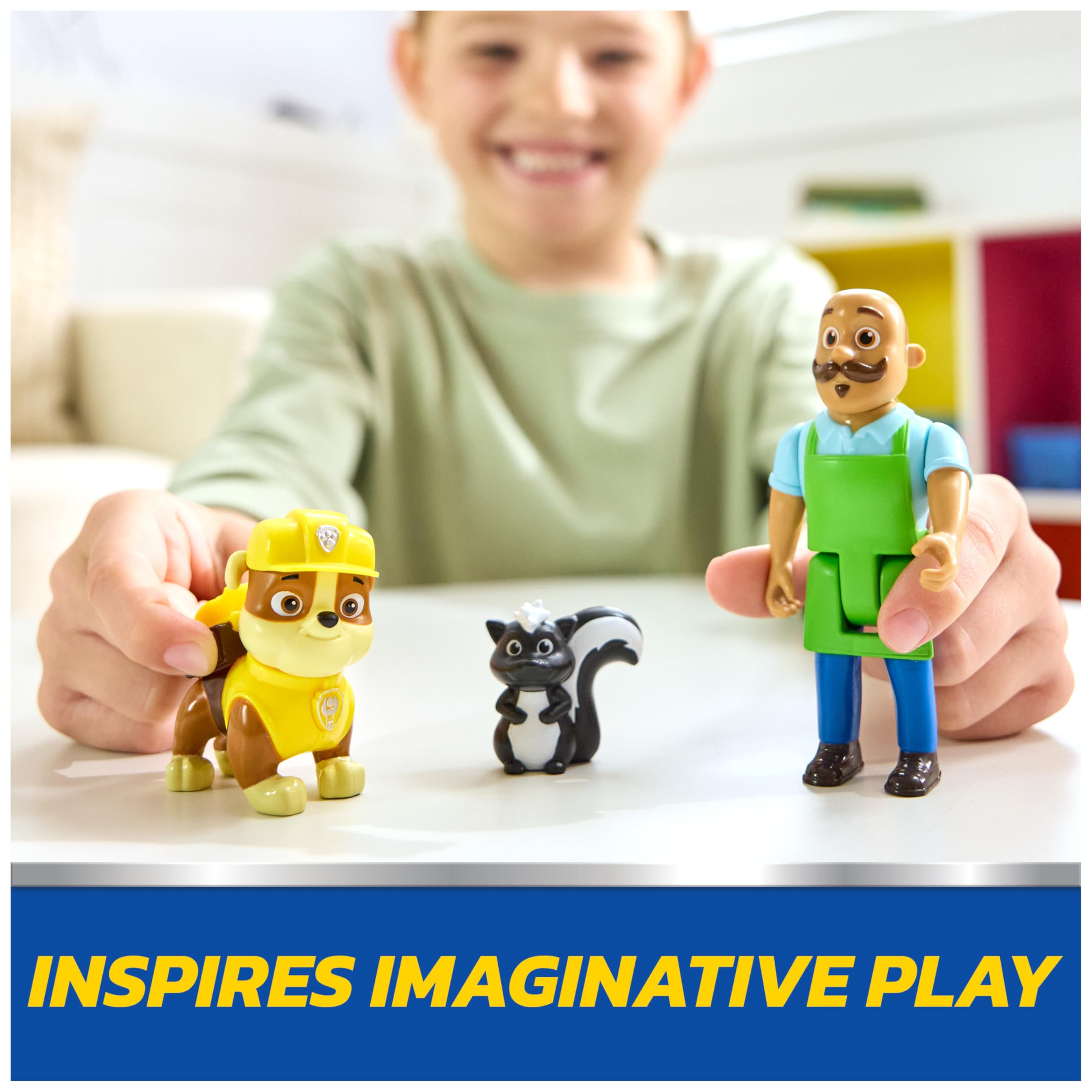 Paw Patrol Rubble & Mr. Porter Action Figure 3-Pack with Skunk Toy | Ages 3+